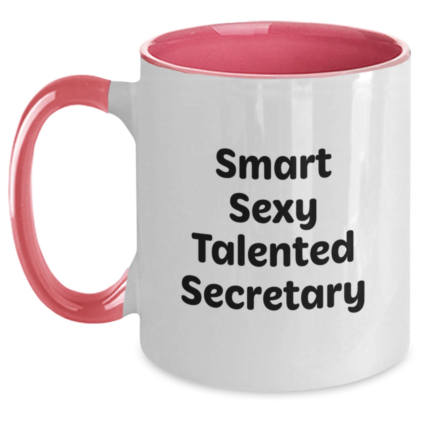 Funny Secretary Gifts, Smart Sexy Talented Secretary Two Tone Coffee Mug for Women, Graduation Unique Gifts from Friends, Coworkers, Family - Main