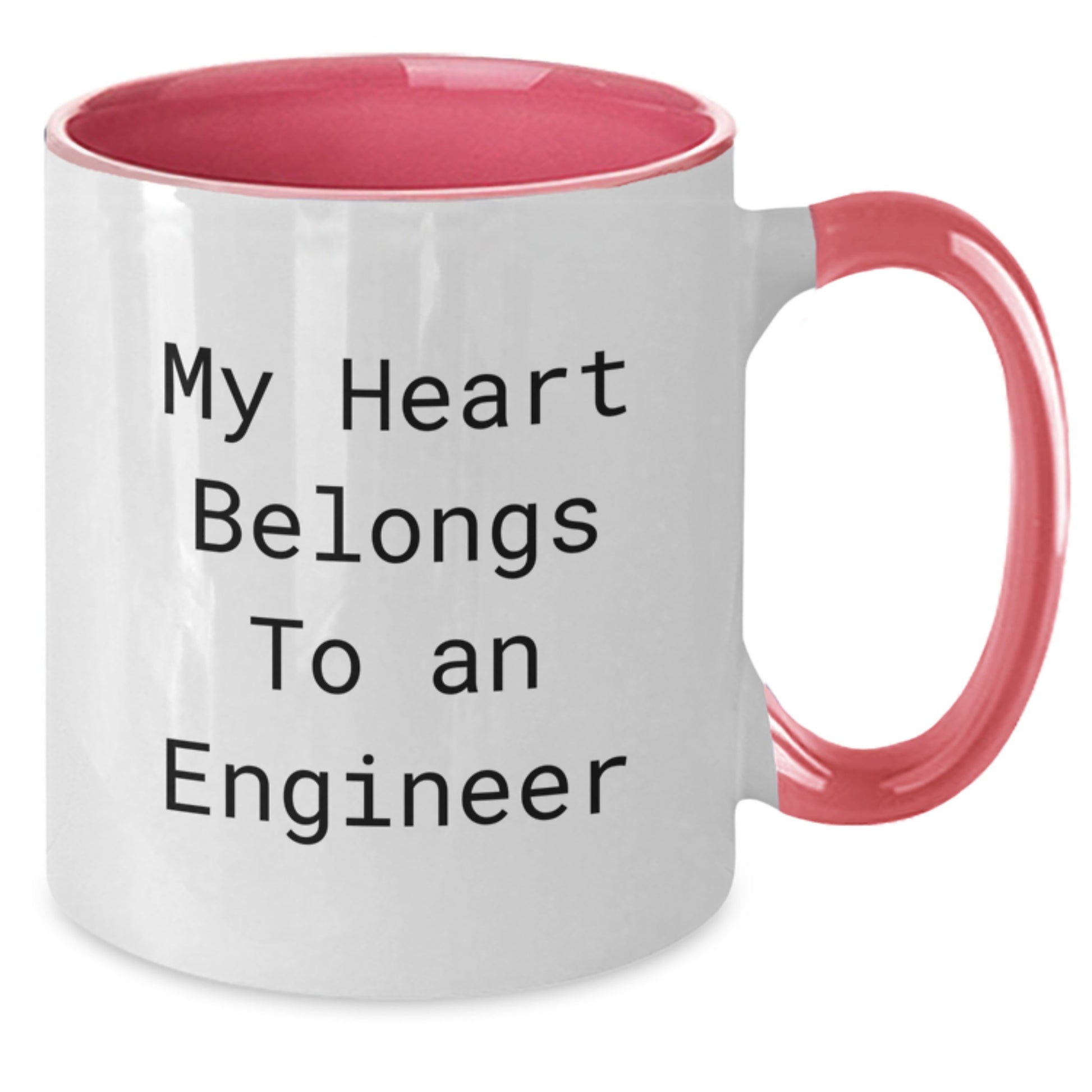 Funny Two Tone Coffee Mug for Engineer Gifts from Friends on Birthday - My Heart Belongs To An Engineer Lover Mug - Additional
