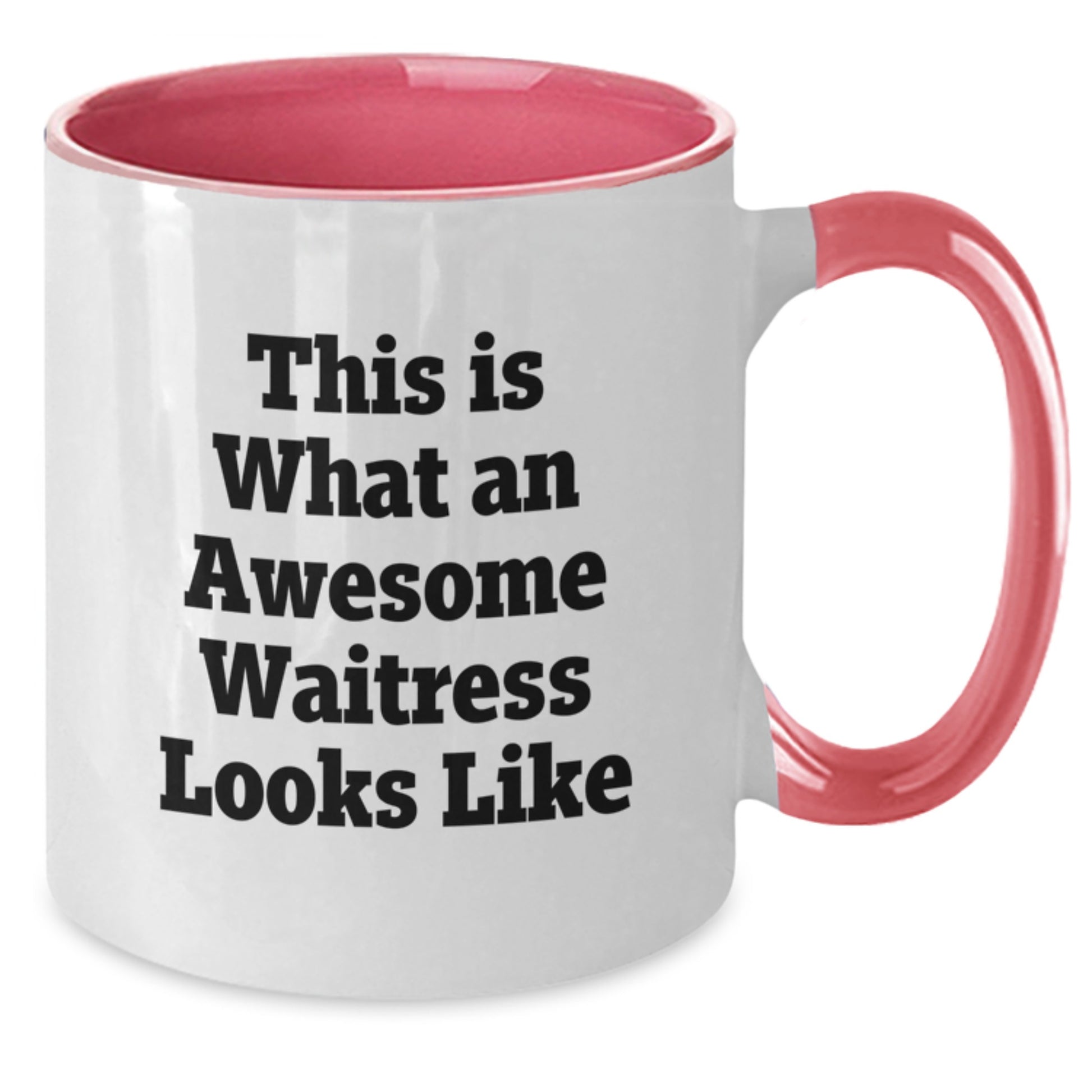 Funny Waitress Gifts from Friends for Waitress Graduation Two Tone Coffee Mug, This Is What An Awesome Waitress Looks Like - Additional