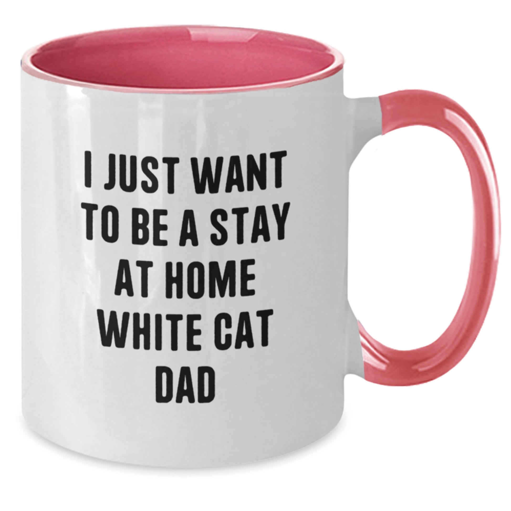 Funny White Cat Dad Gifts from Men to Women and Friends for White Cat Lover Christmas Unique Mugs - Two Tone Coffee Mug - Additional