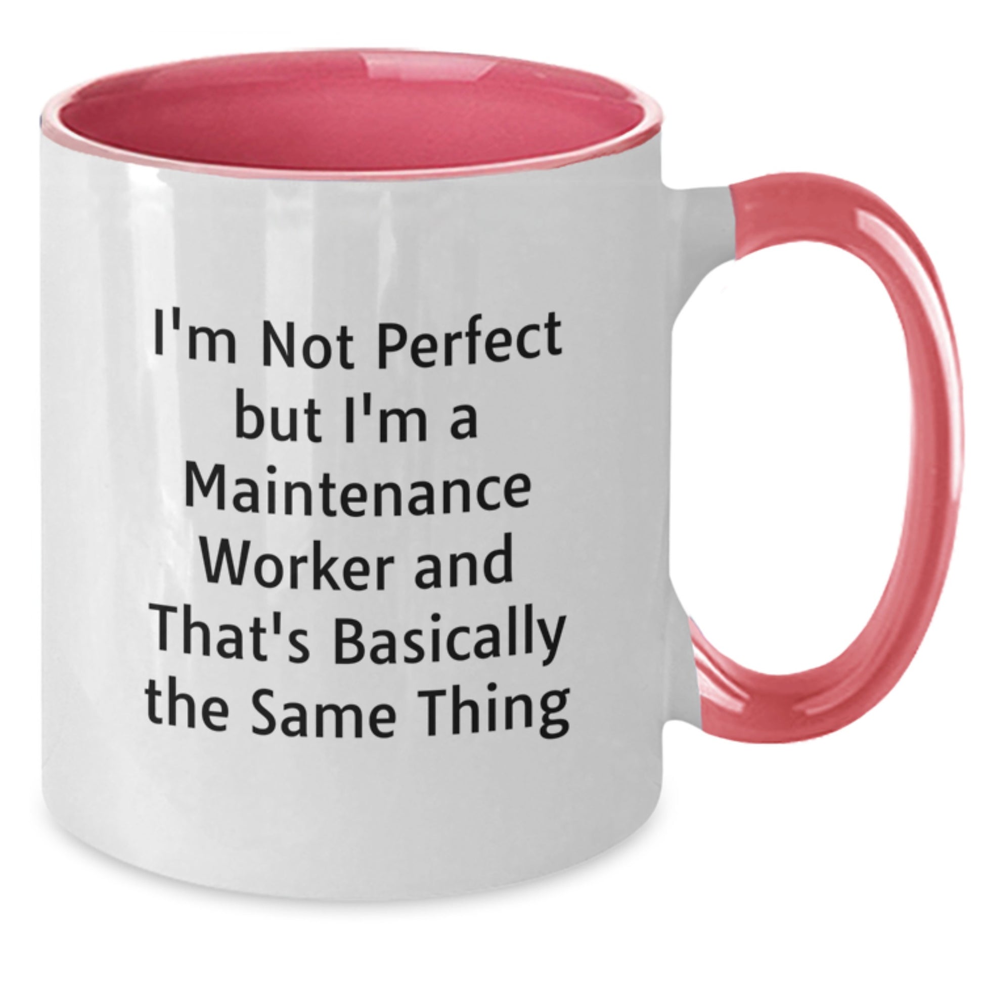 Funny Maintenance Worker Gifts for Men - Two Tone Coffee Mug 'I'm Not Perfect But I'm A Maintenance Worker And That's Basically The Same Thing', Christmas Unique Gifts from Coworkers - Additional