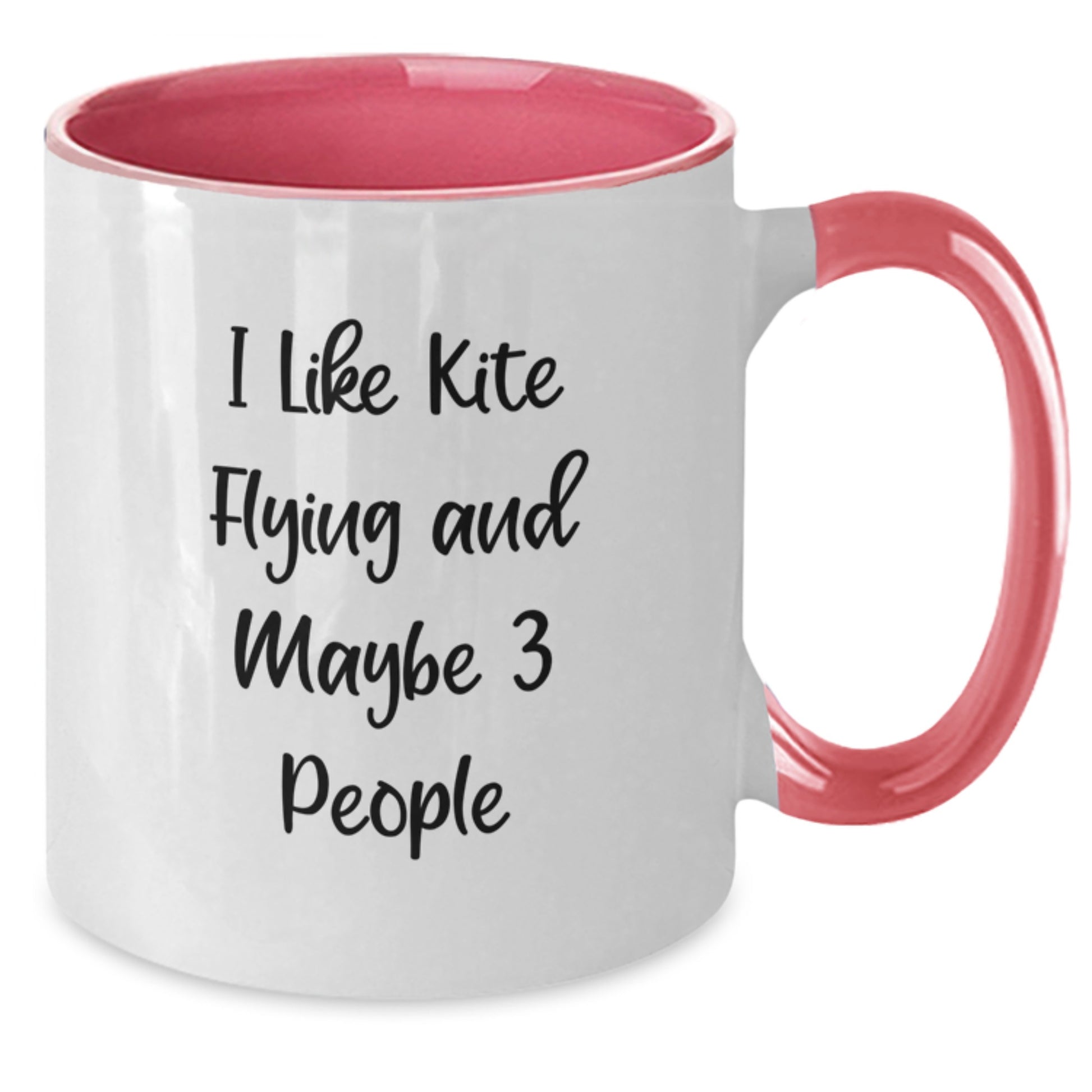 Funny Kite Flying Gifts for Her Mom Kite Enthusiast Two Tone Coffee Mug Black and White - Additional