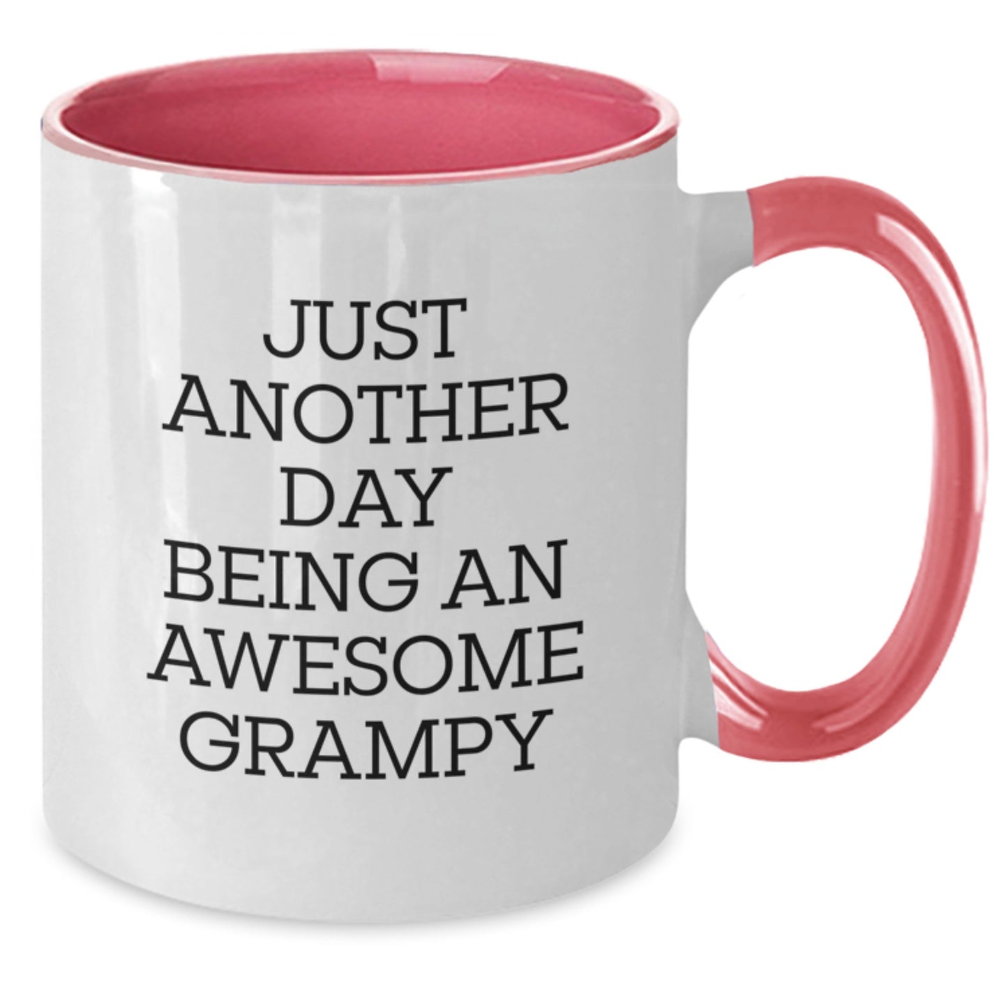 Funny Grampy Gifts for Him Valentine's Two Tone Coffee Mugs with Just Another Day Being An Awesome Grampy Quote - Additional