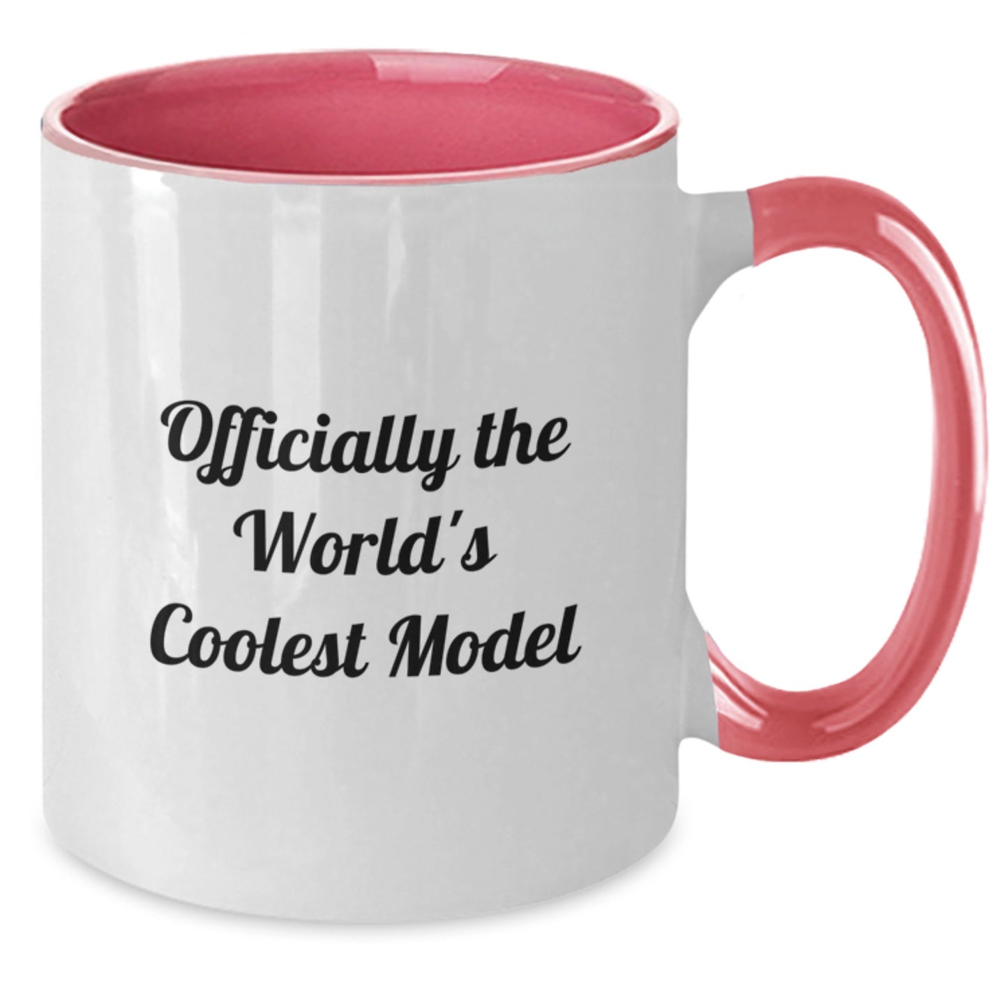 Funny Model Gifts for Men, Women, Friends, and Family - Two Tone Coffee Mug with 'Officially The World's Coolest Model' Quote, Perfect for Graduation Unique Gifts - Additional