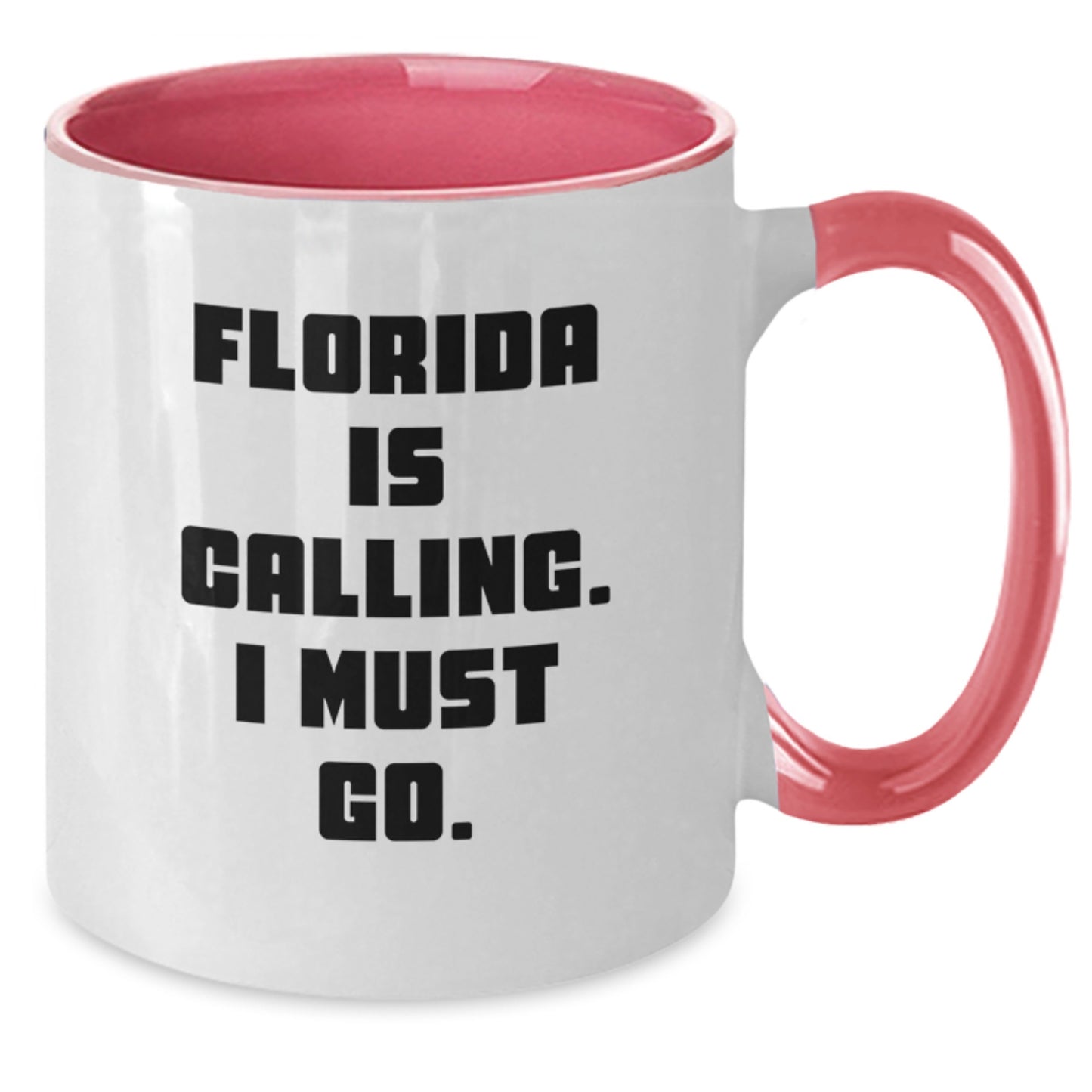 Florida Gifts from Friends to Family, Two Tone Coffee Mug with Funny Quote 'Florida Is Calling. I Must Go.' for Christmas - Additional