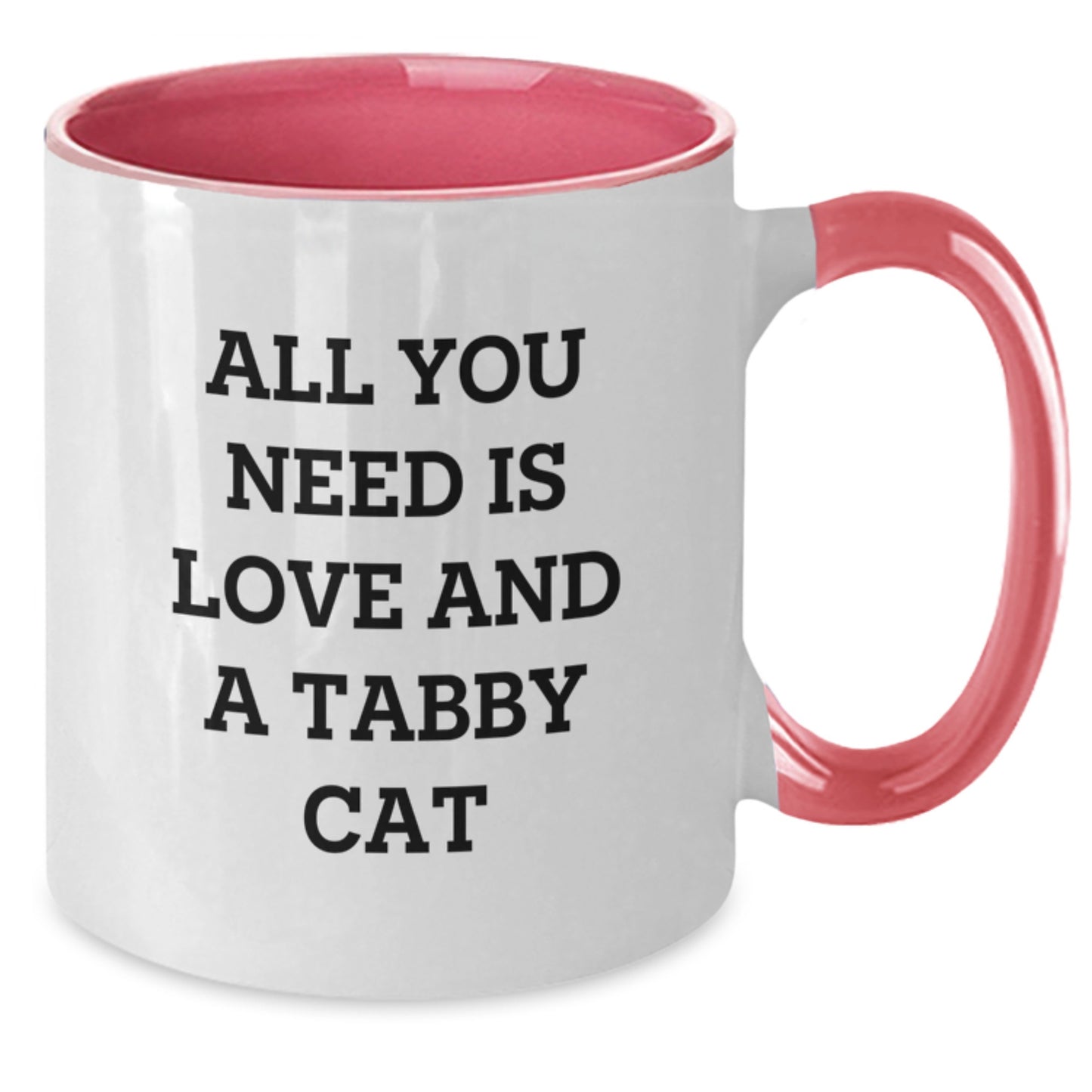 Tabby Cat Gifts from Friends, Funny Two Tone Coffee Mug for Tabby Cat Lovers, All You Need is Love, Graduation Unique Gifts - Additional