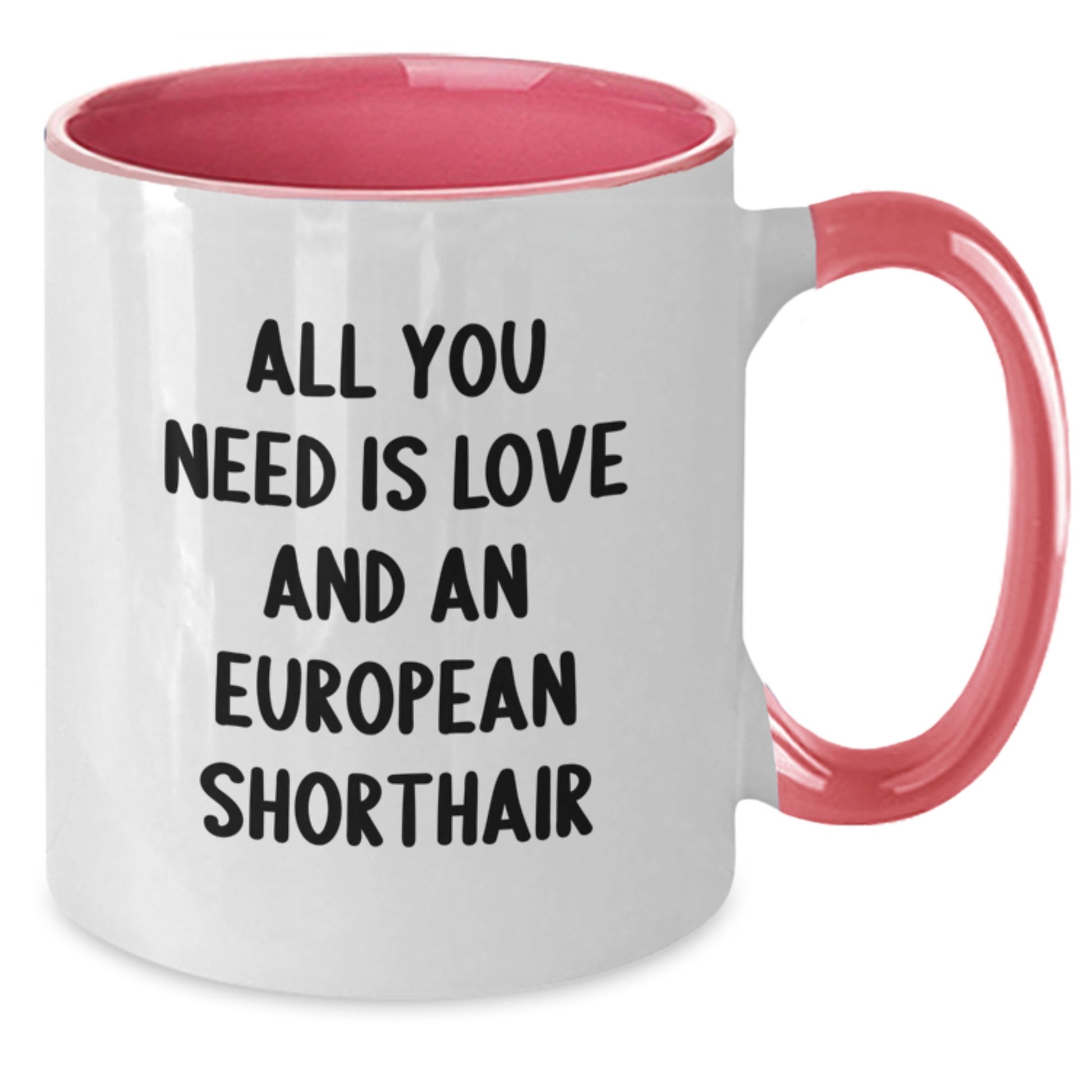 Funny European Shorthair Cat Gifts from Men to Family Members - All You Need Is Love And An European Shorthair - Two Tone Coffee Mug for Graduation Unique Gifts - Additional