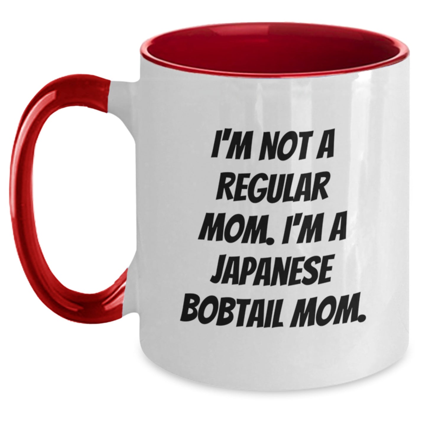 Funny Japanese Bobtail Cat Mom Gifts for Friends from Mom - Two Tone Coffee Mug, Perfect Graduation Unique Gifts - Main