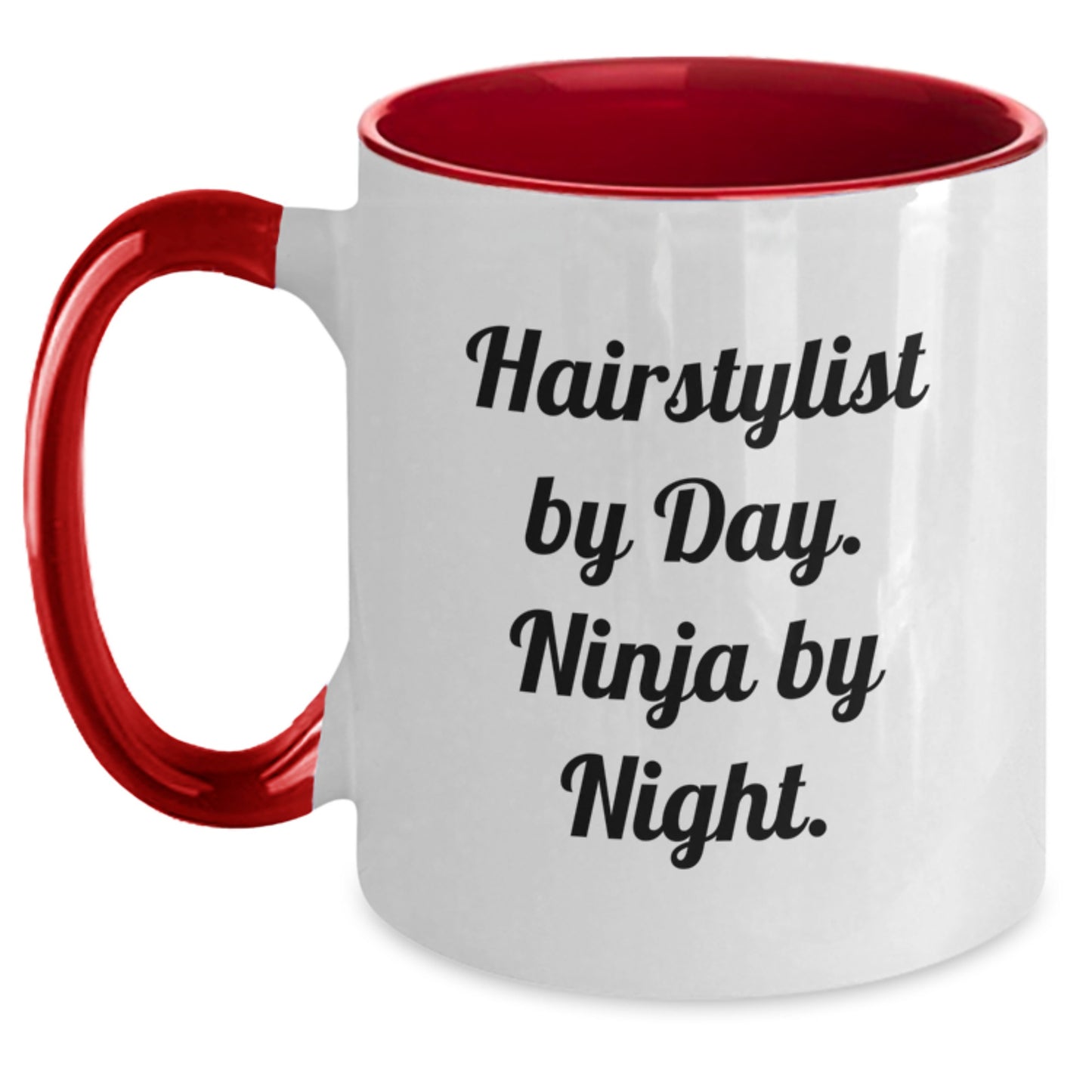 Hairstylist By Day, Ninja By Night, Funny Two Tone Coffee Mug Gifts for Hairstylist, Graduation Unique Gifts from Friends, Coworkers, or Family - Main