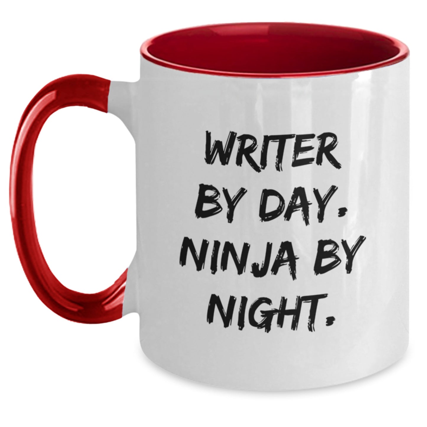 Writer's Day, Ninja's Night, Funny Two Tone Coffee Mug Gifts for Writers, Birthday Unique Gifts from Friends - Main