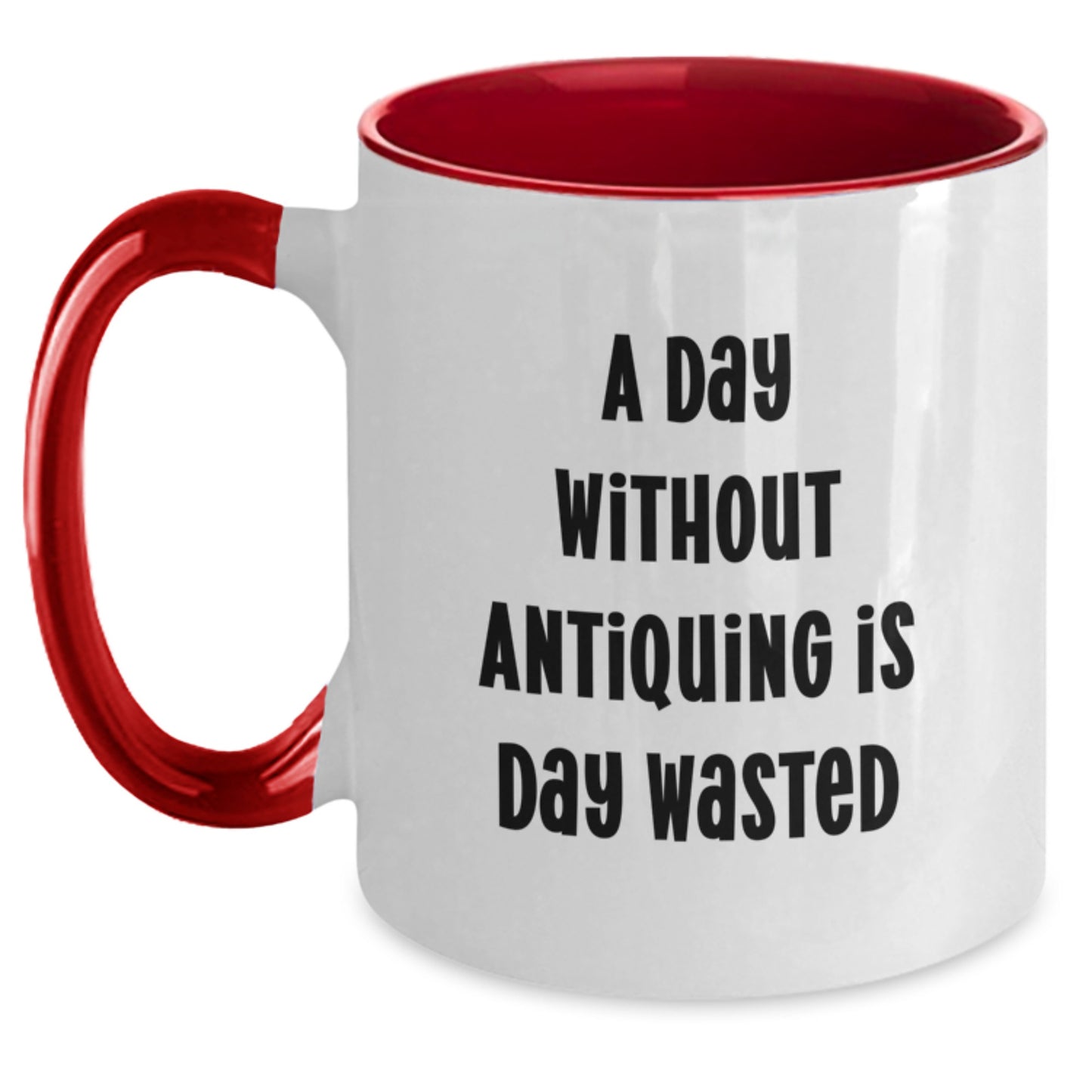 Antiquing Enthusiasts' Delight, Funny Quote, Two Tone Coffee Mug Gifts for Friends, Family, and Coworkers from, Perfect Antiquing Birthday Unique Gifts - Main