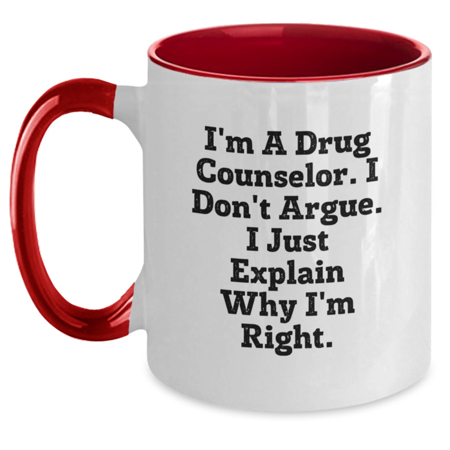 Drug Counselor Gifts Funny Two Tone Coffee Mug for Graduation Unique Gifts from Friends, Coworkers, Family for Drug Counselor Men, Women, Family - Main