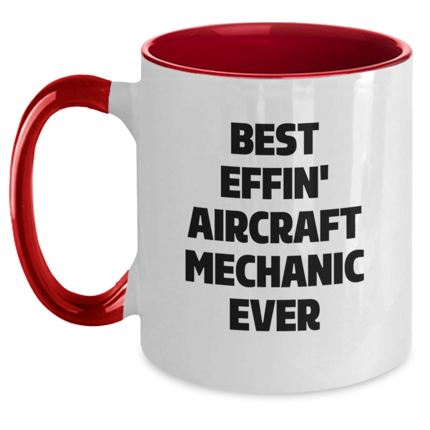 Funny Aircraft Mechanic Gifts for Men - Best Effin' Pilot Ever Two Tone Coffee Mug Black White Valentine's Gifts from Friends - Main