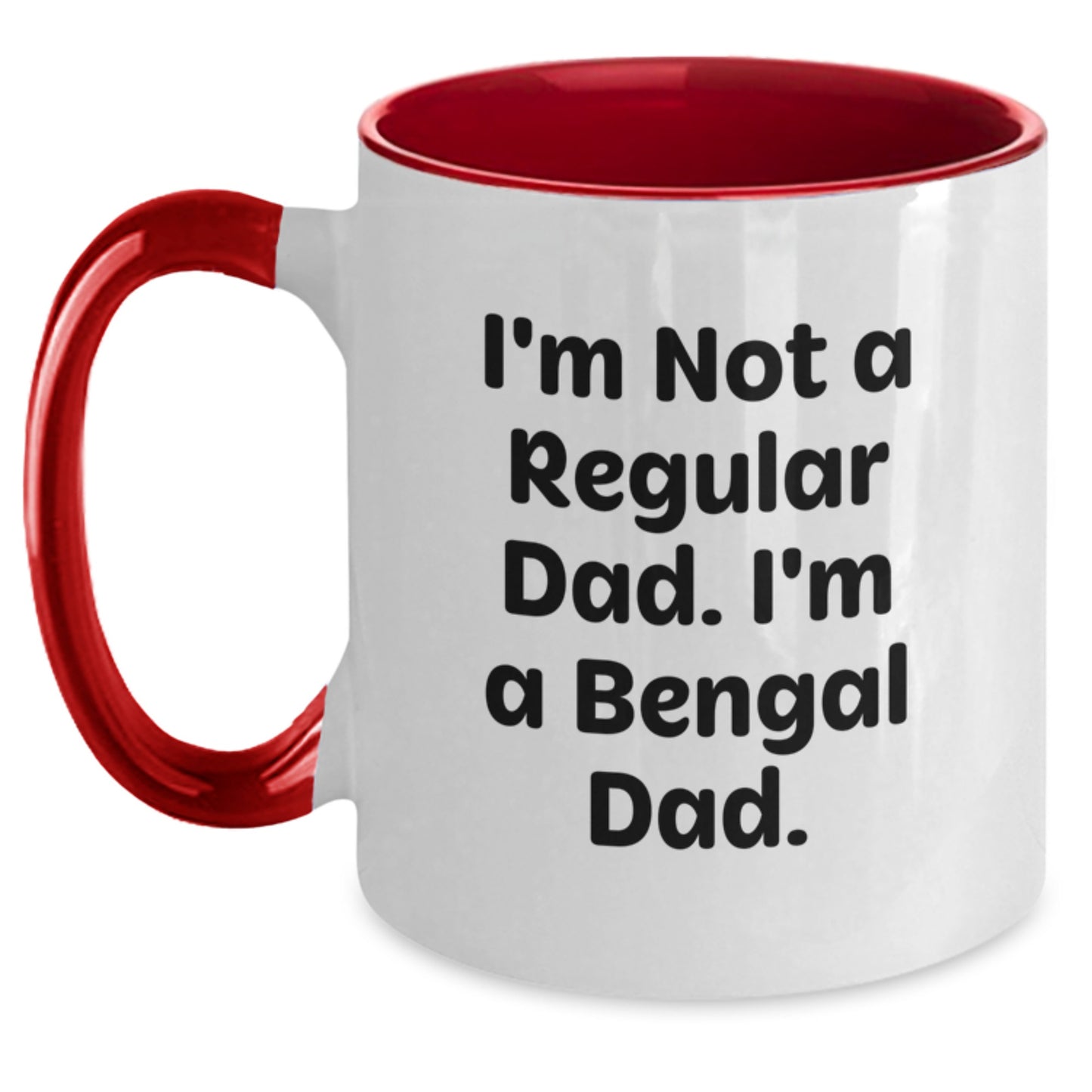 Bengal Cat Enthusiast Gifts from Dad to Bengal Cat Lover - Funny Two Tone Coffee Mug for Christmas Unique Presents - Main