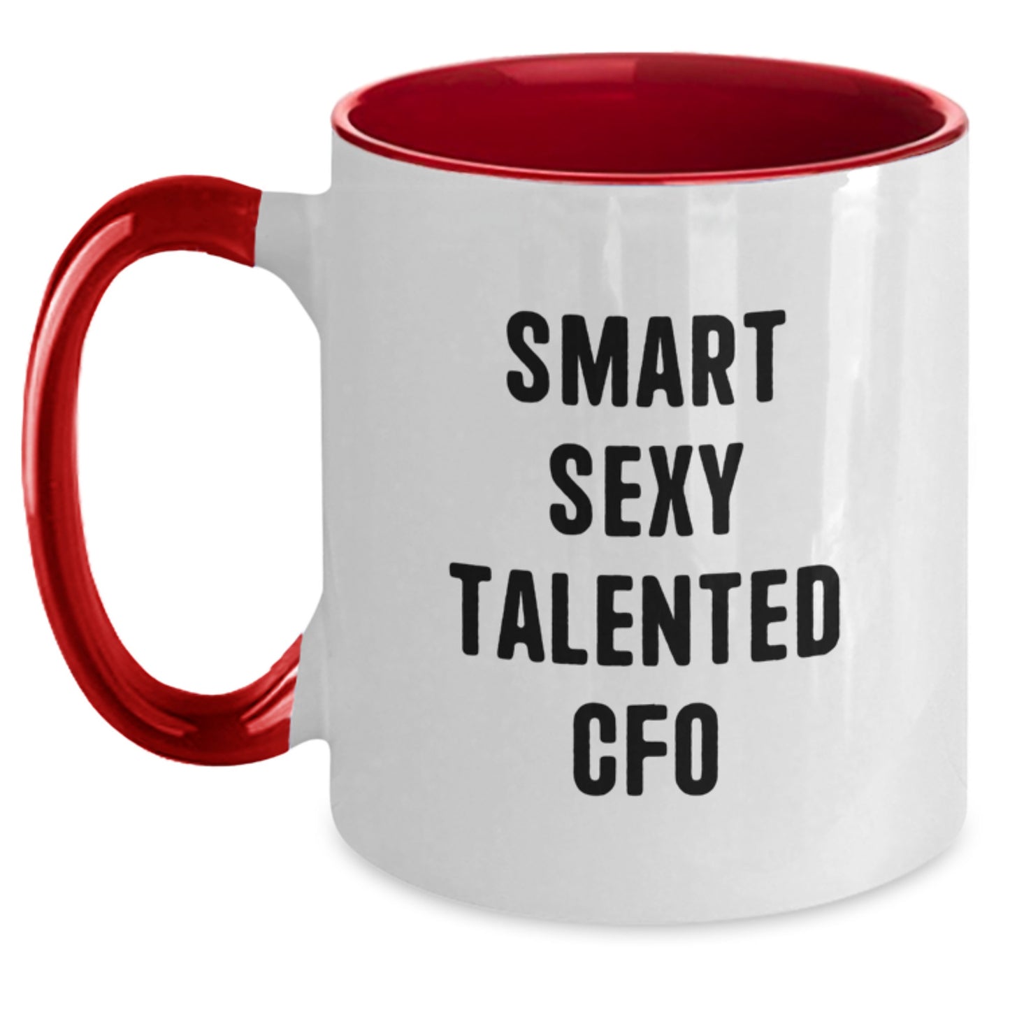 Funny Smart Sexy CFO Gifts for Men, Two Tone Coffee Mug with 'Smart Sexy Talented' Quote, Christmas Unique Gifts from Friends, Family or Coworkers - Main