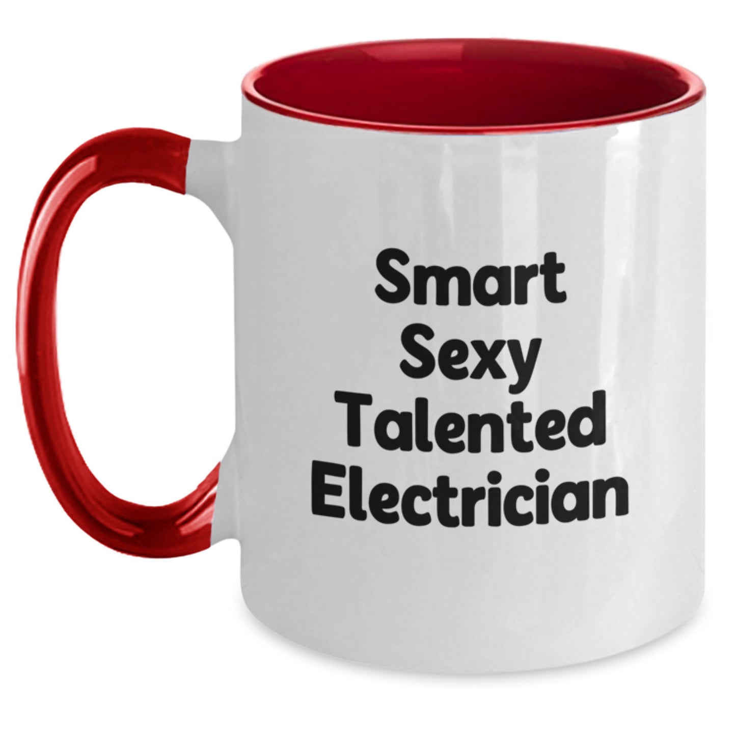 Funny Electrician Gifts from Friends for Men, Smart Sexy Talented Electrician Two Tone Coffee Mug, Graduation Unique Gifts - Main