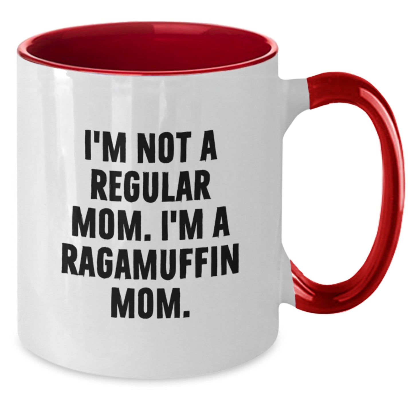 Ragamuffin Cat Mom Funny Gifts for Graduation, Two Tone Coffee Mug for Her from Friends, Family, or Coworkers - I'm Not A Regular Mom. I'm A Ragamuffin Mom., Unique Gifts for Women, Mom, or Friend - Additional