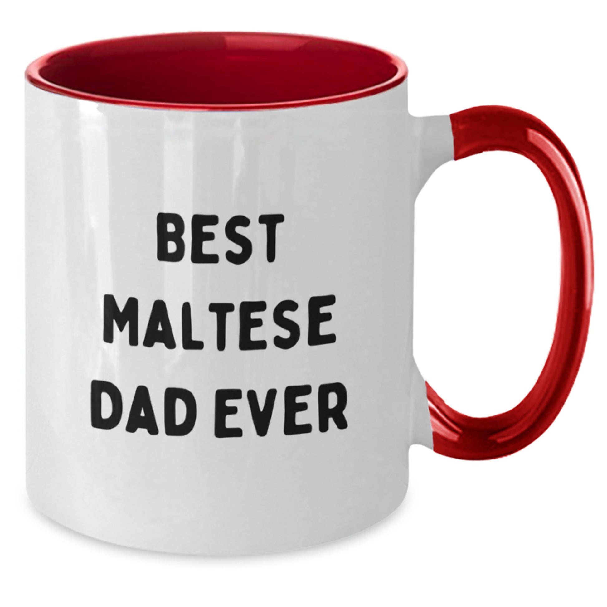 Maltese Dog Lovers Best Dad Ever Funny Two Tone Coffee Mug Gifts from Friends for Graduation - Additional