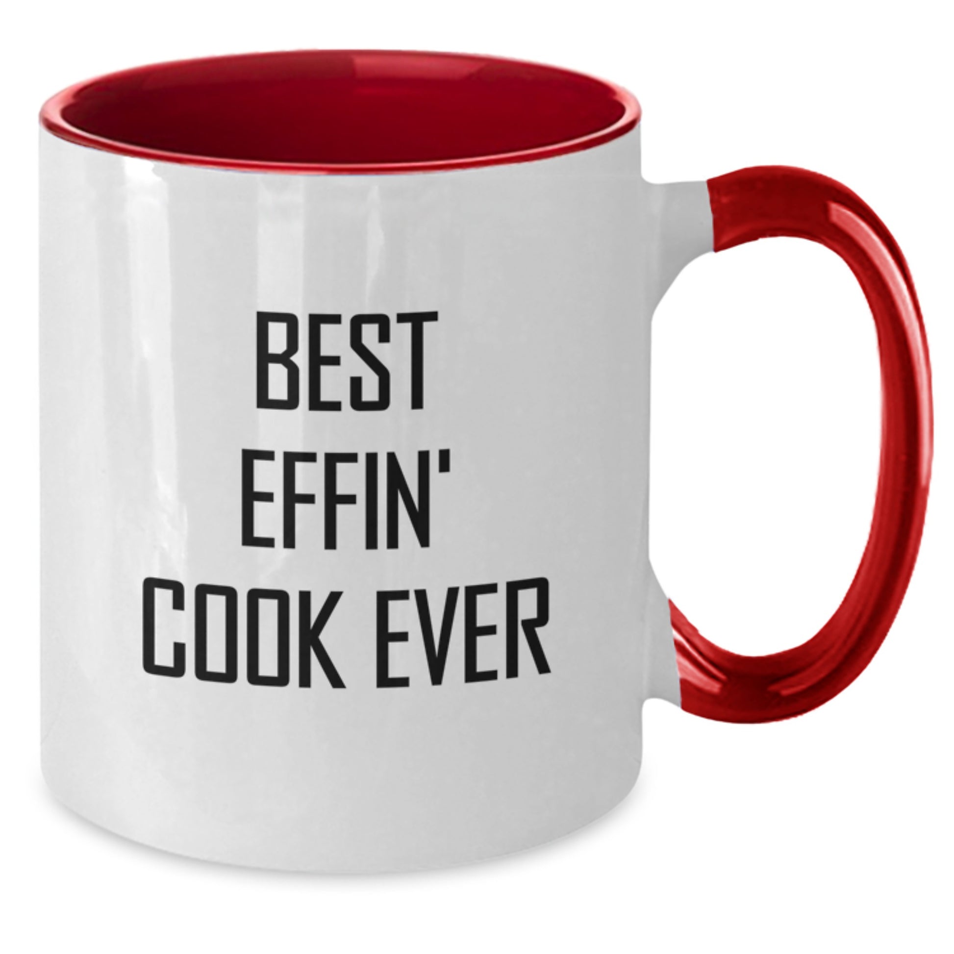 Funny Cook Gifts for Men Graduation Two Tone Coffee Mugs - Best Effin' Cook Ever Quote - Additional
