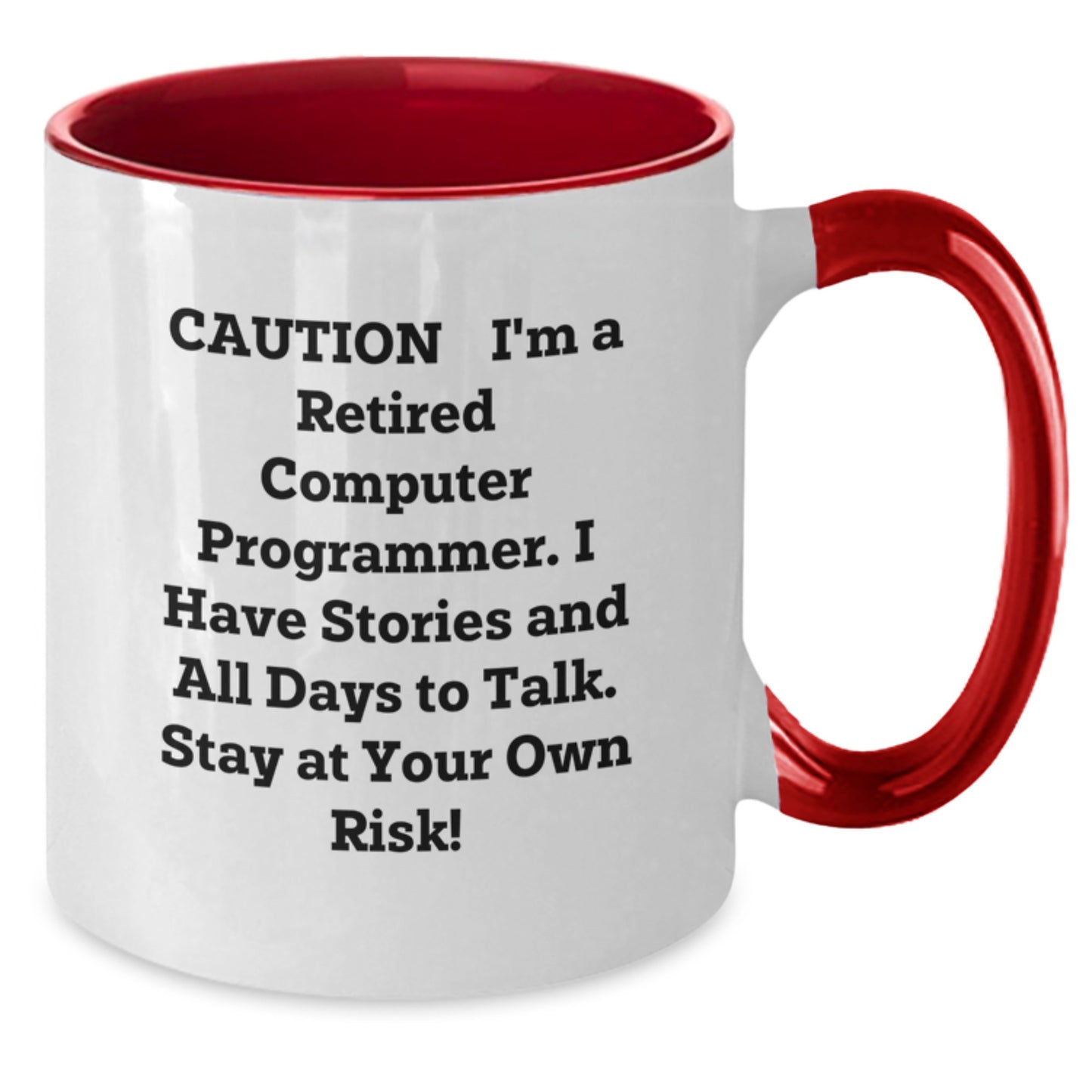 Funny Computer Programmer Gifts from Friends, Christmas Unique Gifts for Man, Two Tone Coffee Mug with Caution Quote - Additional