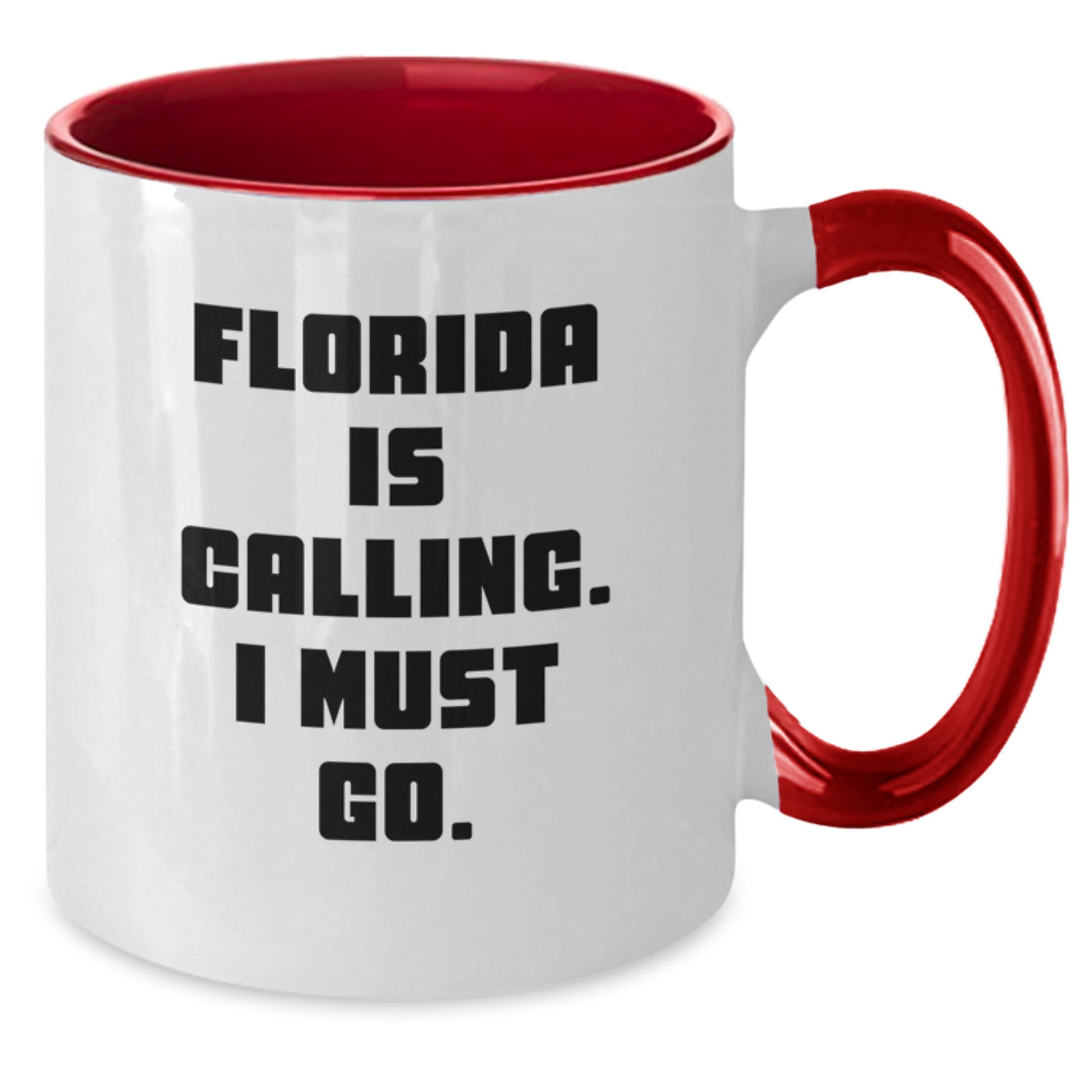Florida Gifts from Friends to Family, Two Tone Coffee Mug with Funny Quote 'Florida Is Calling. I Must Go.' for Christmas - Additional