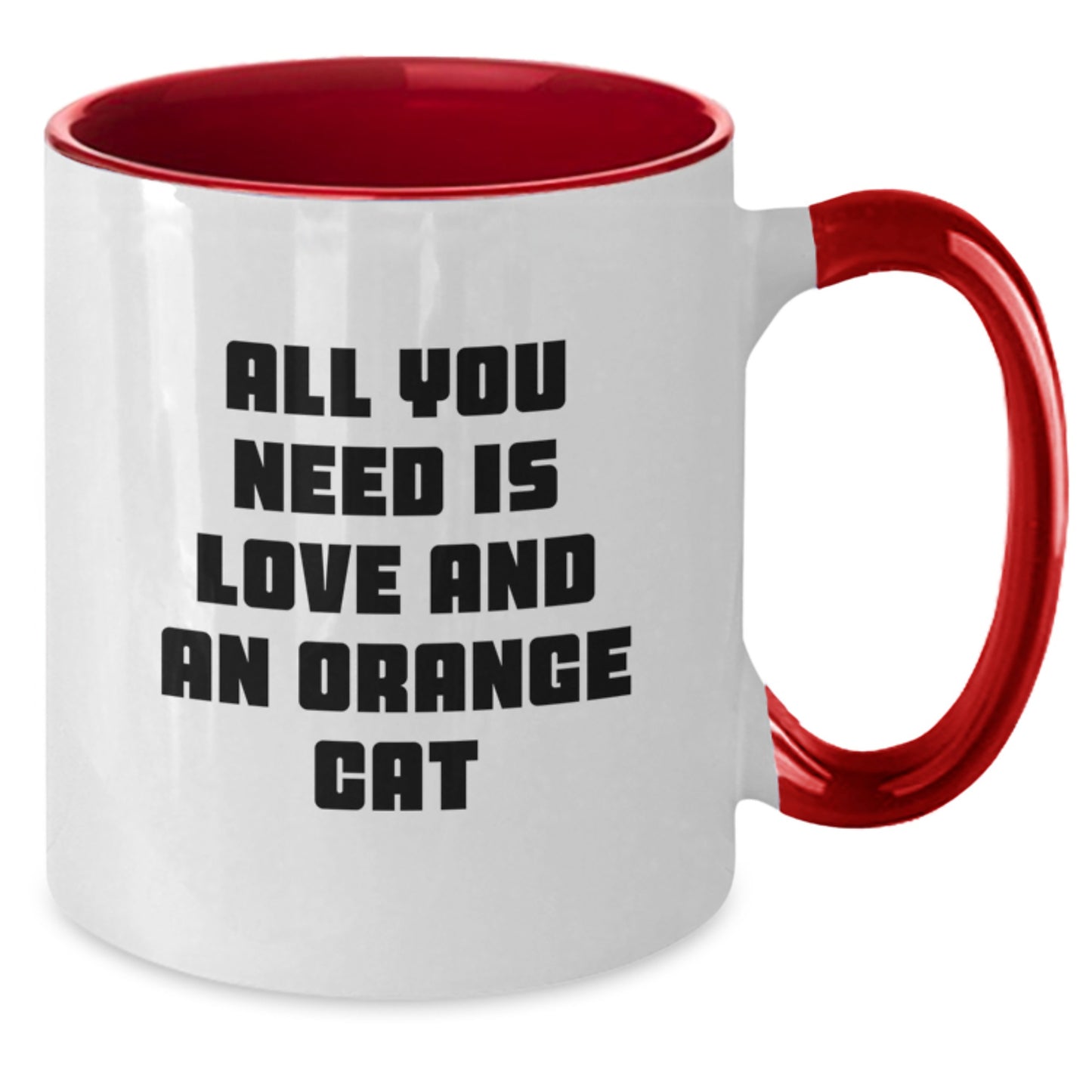 Orange Cat Lover Gifts from Family Friends Two Tone Coffee Mugs with Funny Quote - Additional