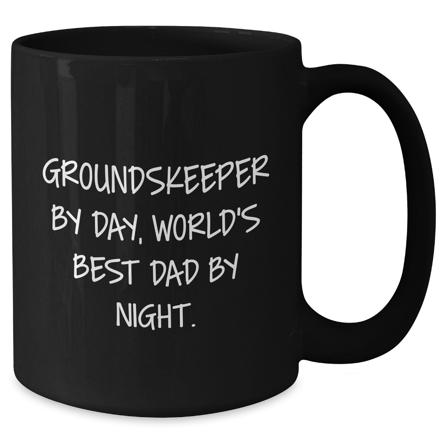 groundskeeper Gifts from Friends, Funny Quote Black Coffee Mugs, Graduation Unique Gifts for groundskeeper Men, groundskeeper By Day, World's Best Dad By Night. - Additional