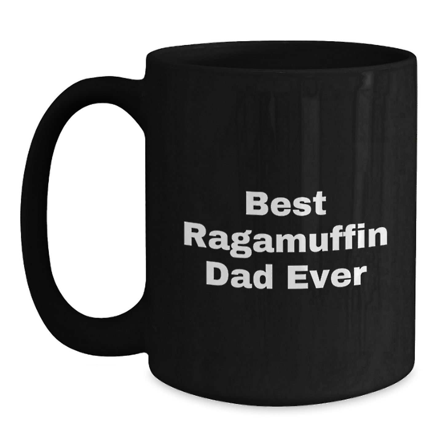 Funny Ragamuffin Cat Gifts from Dad to Son Black Coffee Mugs for Birthday - Main