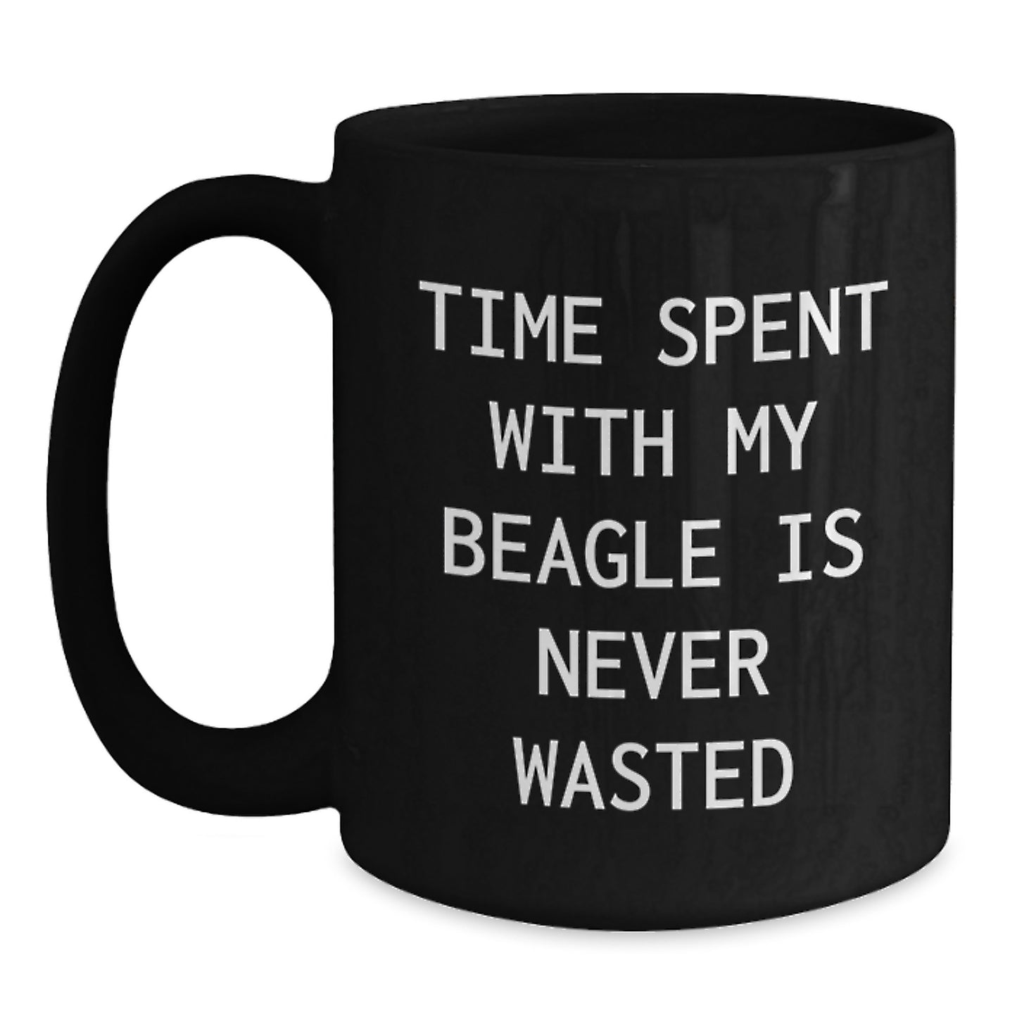 Funny Beagle Dog Lover Gifts from Men to Friends on Valentine's Unique Black Coffee Mug - Main