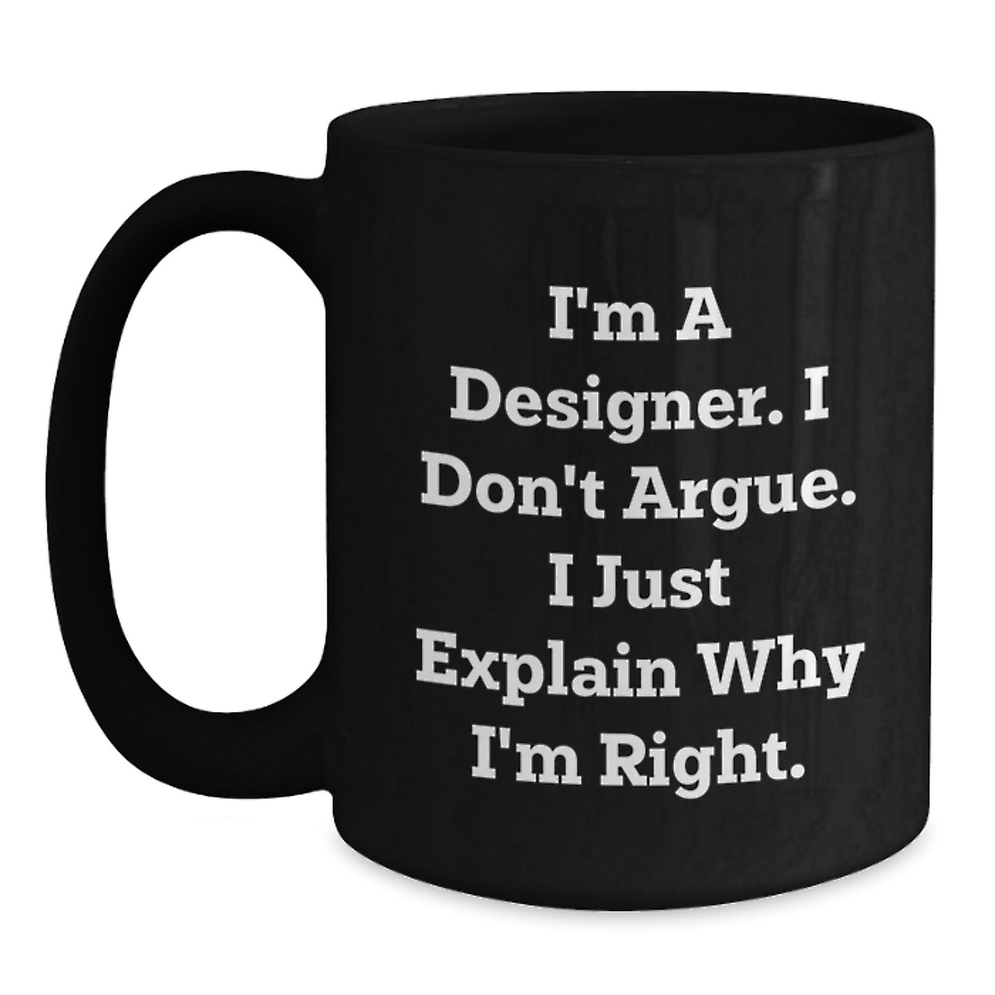 Designer Inspired Black Coffee Mugs - Funny Quote Gifts for Graduation from Friends and Family - Main