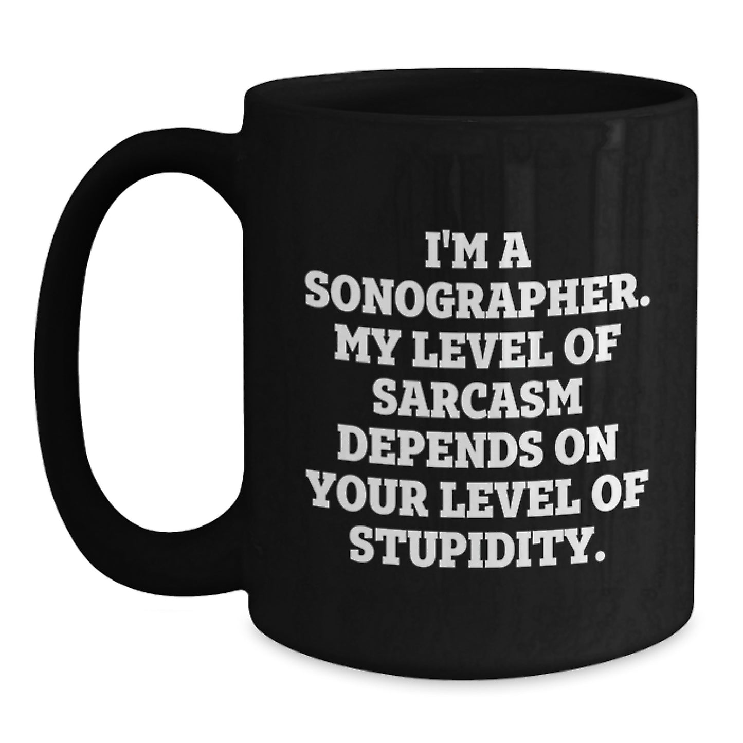 Funny Sonographer Gifts from Friends - Black Coffee Mug for Sonographer Birthday Unique Gifts - Main