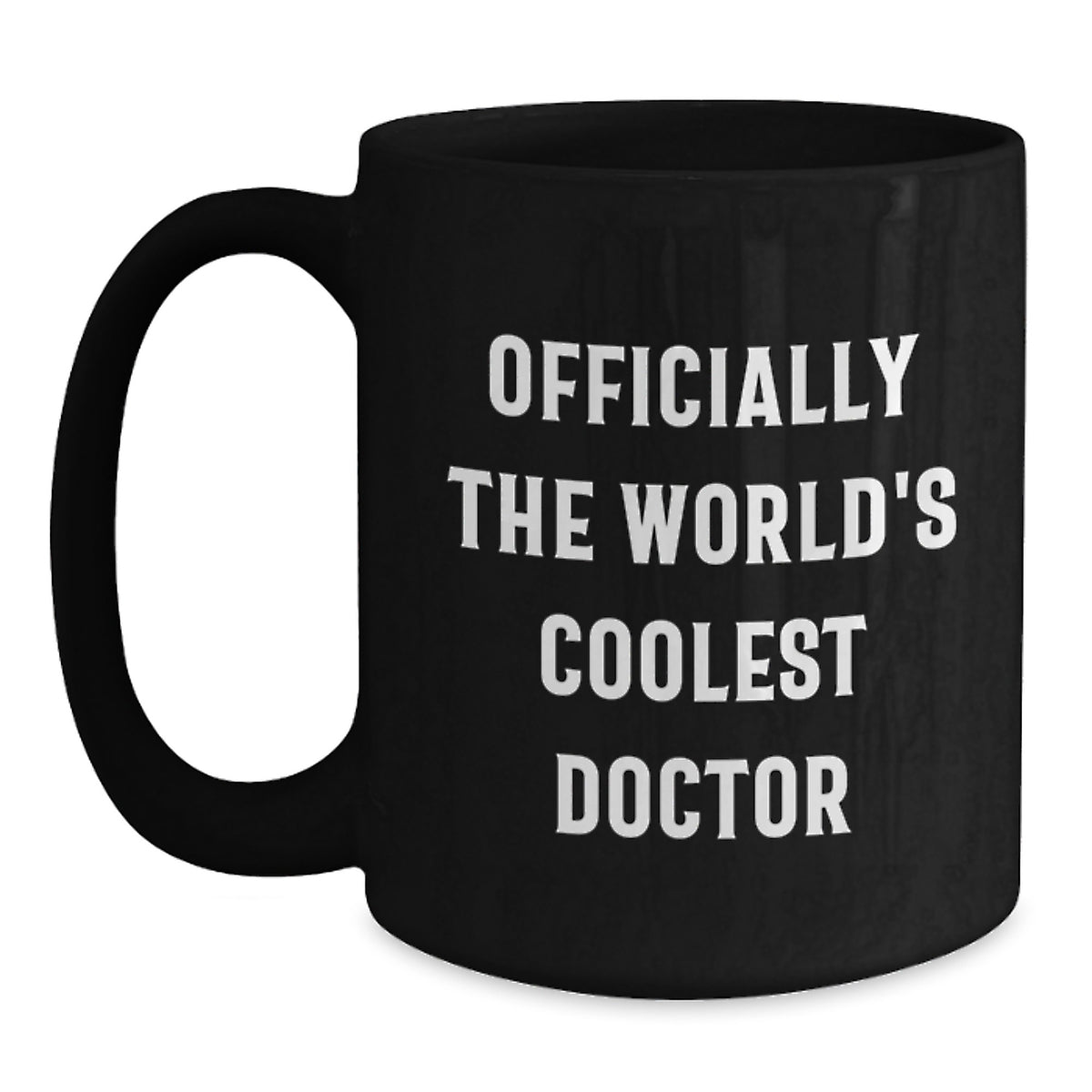 Unique Gifts for Doctor Friends Funny Black Coffee Mug Officially The Worlds Coolest Doctor - Main