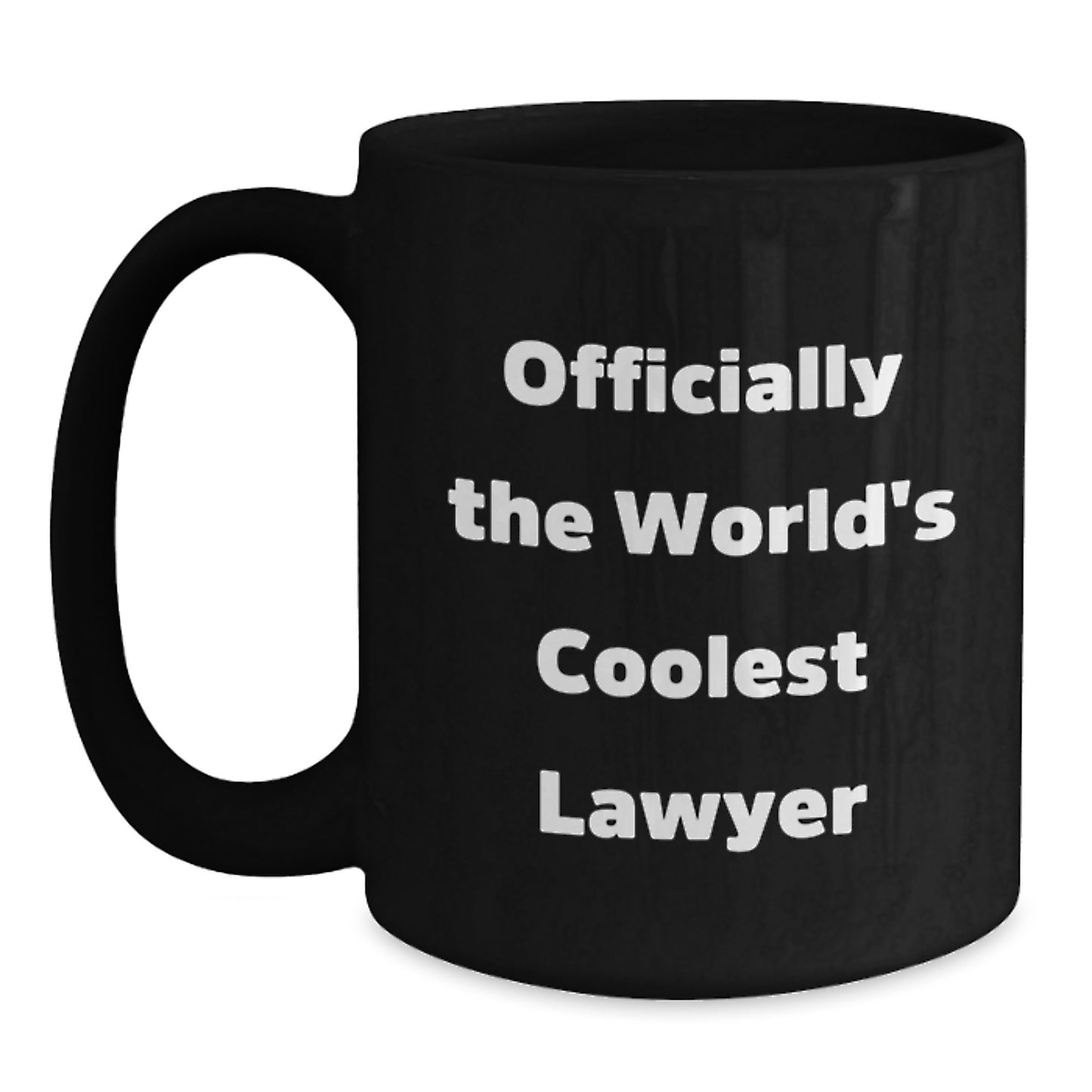 Funny Lawyer Gifts, Lawyer Coffee Mug for Graduation, Officially The World's Coolest Lawyer Quote, Gifts from Friends for Lawyer, Black Coffee Mug - Main