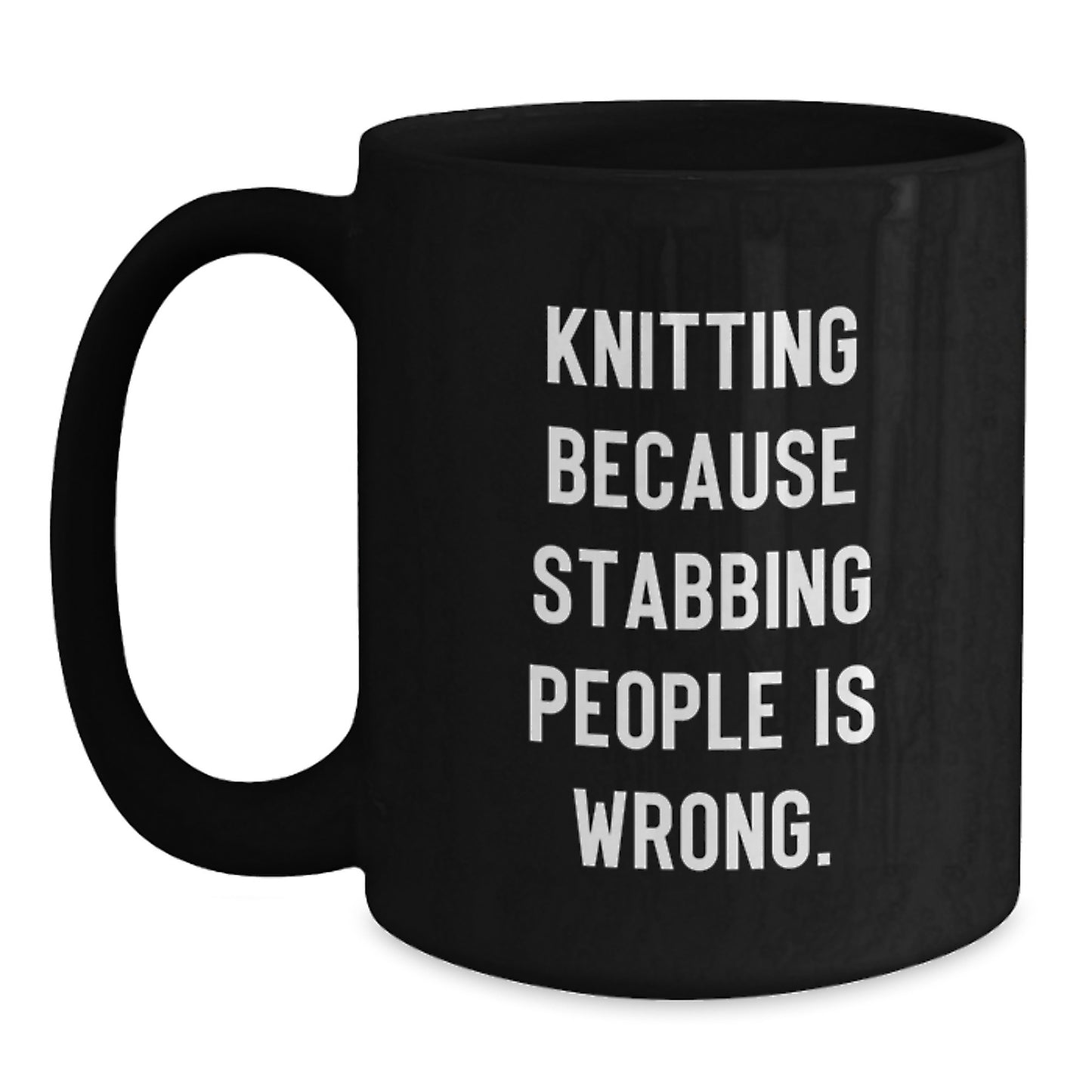 Funny Knitting Quotes Black Coffee Mug Gifts for Knitting Lovers from Friends - Main