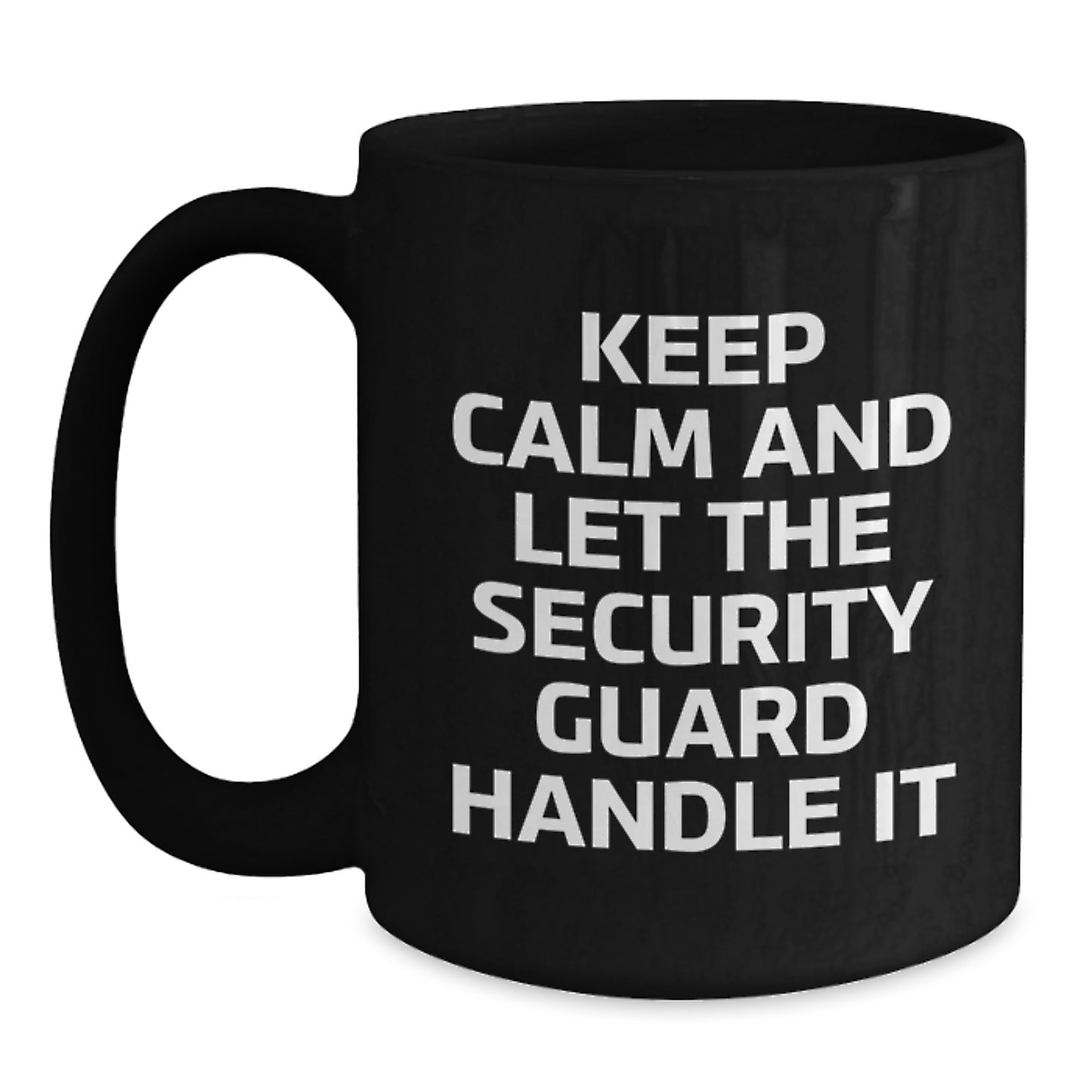 Funny Christmas Unique Gifts from Friends to Security Guard Black Coffee Mug - Main