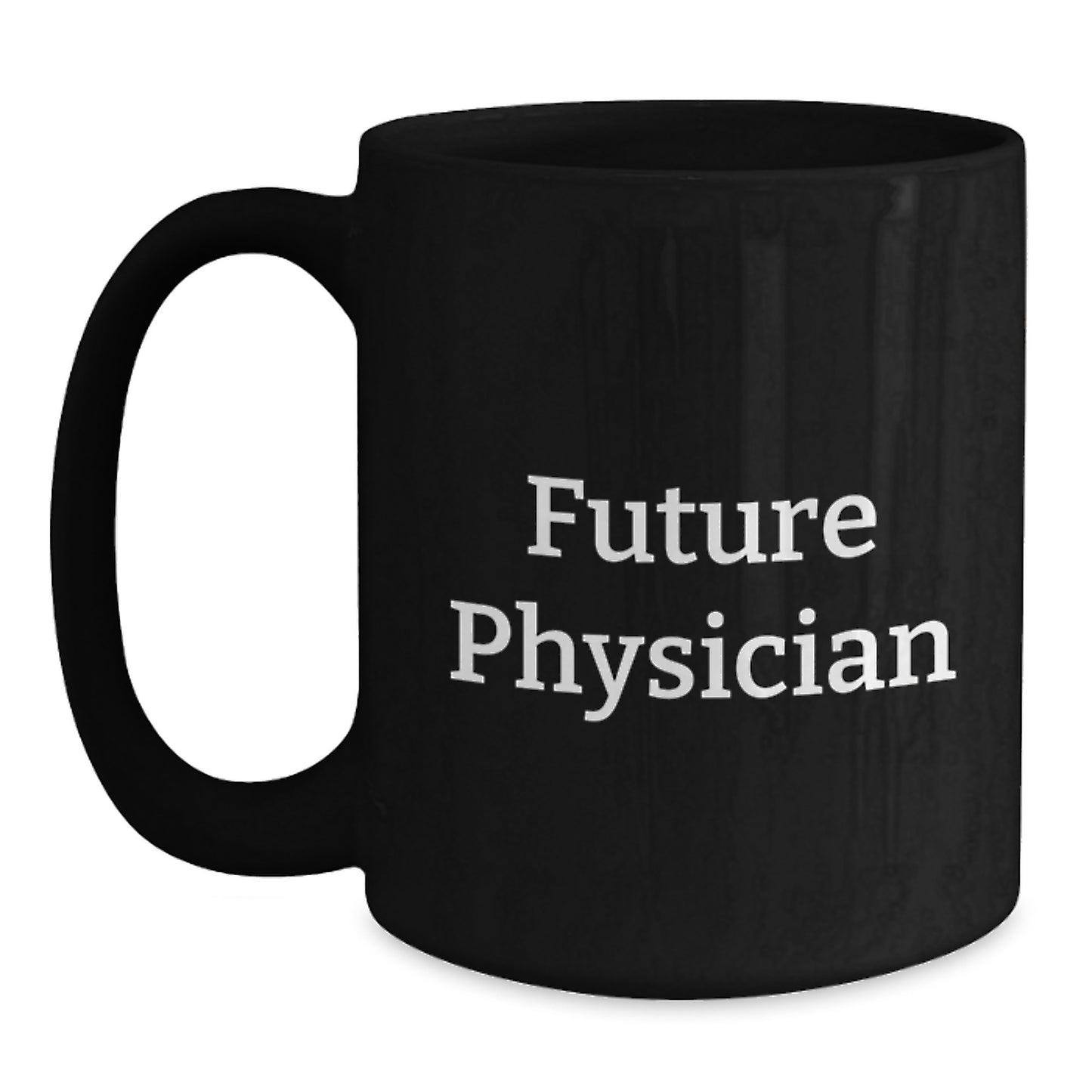 Funny Future Physician Gifts for Men from Coworkers, Black Coffee Mug for Graduation Celebration - Main