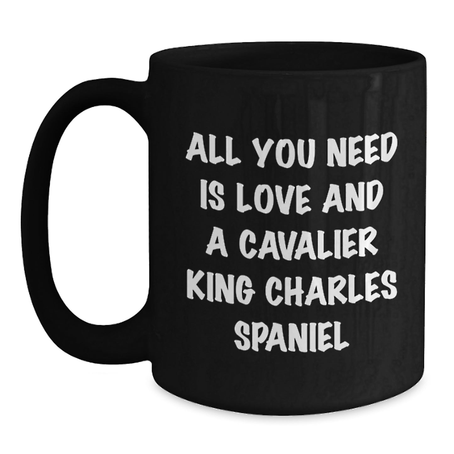 Cavalier King Charles Spaniel Dog Lover Gifts from Men Women Family - Funny Black Coffee Mug for Christmas - Main