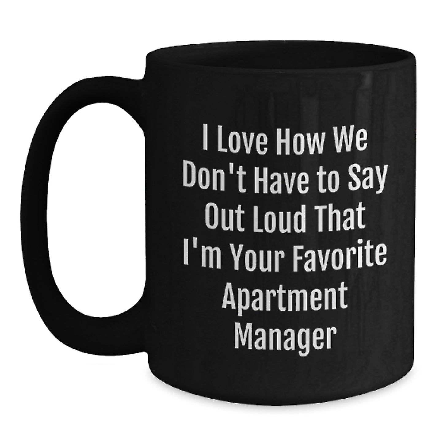 Funny Apartment Manager Gifts for Men from Apartment Managers, Black Coffee Mug for Graduation Unique Gifts - Main