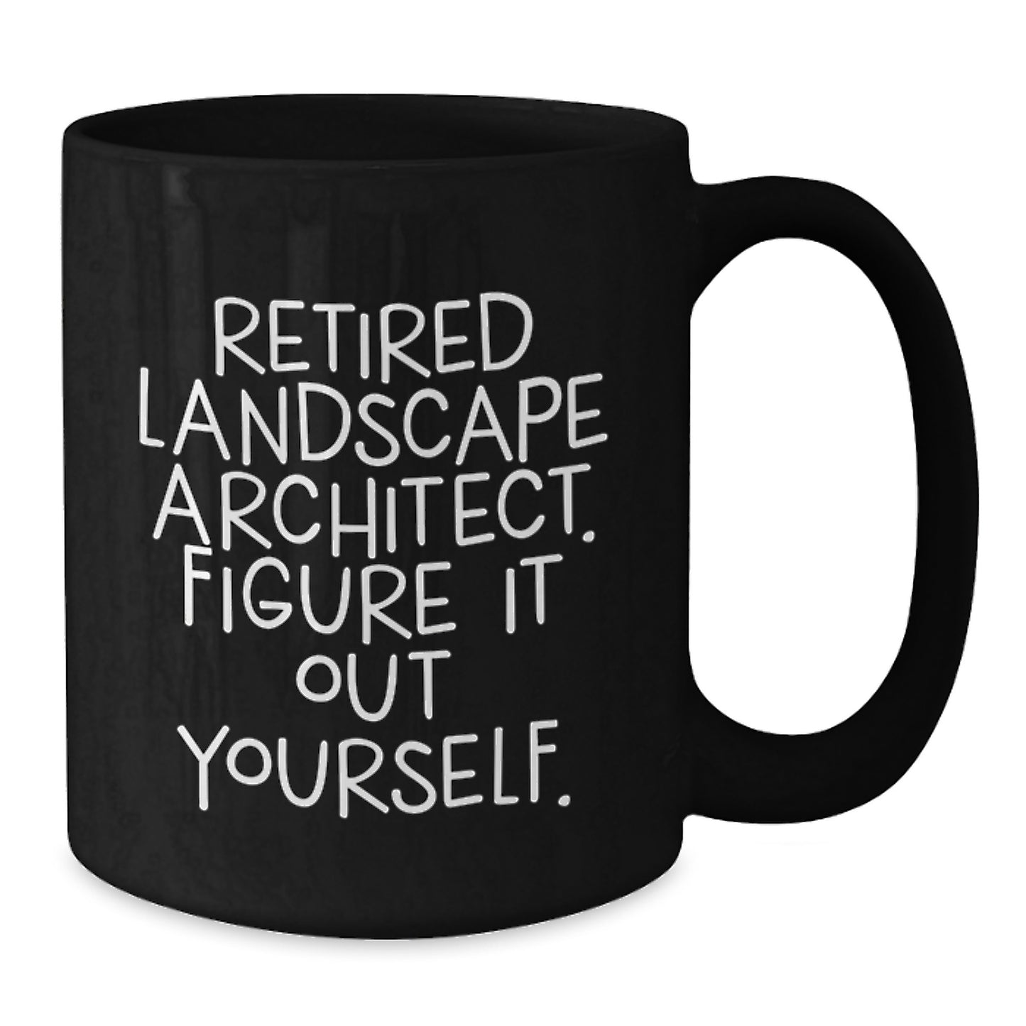 Landscape Architect Humor Gifts from Friends for Graduation Unique Black Coffee Mugs, 'Retired Landscape Architect. Figure It Out Yourself.' - Additional