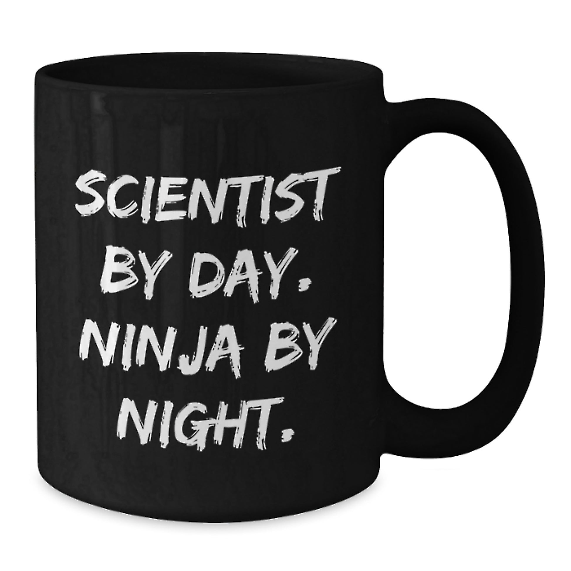 Funny Scientist Gifts from Friends - 'Scientist By Day. Ninja By Night.' Black Coffee Mug for Scientist Birthday Unique Gifts - Additional