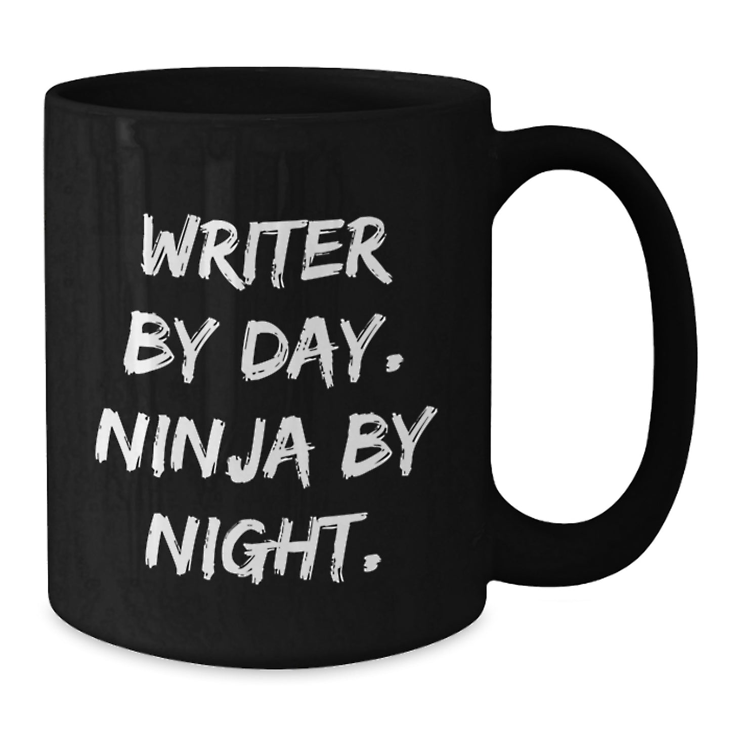 Writer by Day, Ninja by Night, Black Coffee Mug, Funny Quote, Gifts for Writers, Birthday Unique Gifts from Friends - Additional