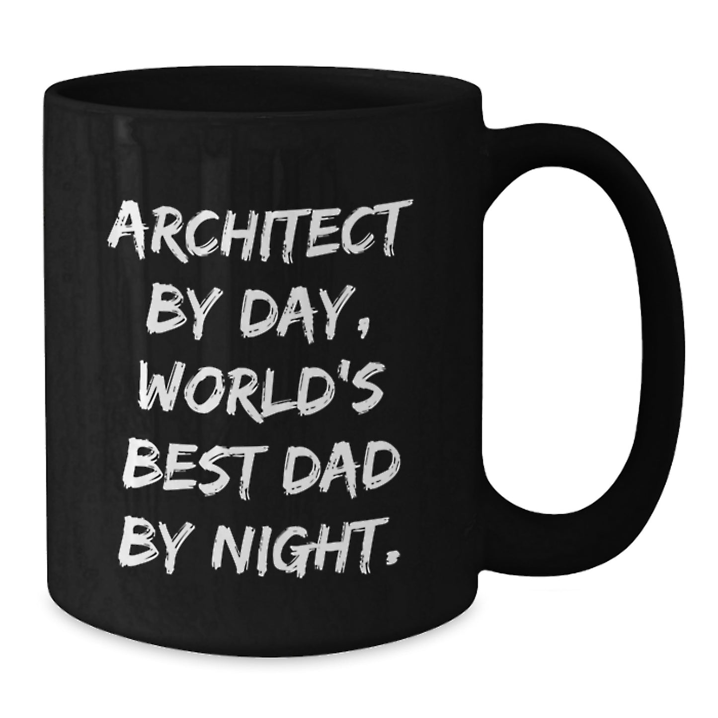 Funny Architect Gifts for Men - 'Architect By Day, World's Best Dad By Night.' Black Coffee Mug for Birthday - Additional