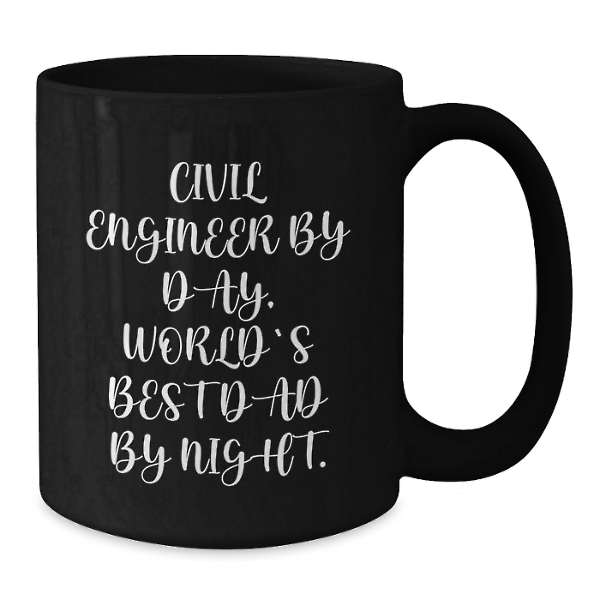 Civil Engineer Gifts, Funny Quote Coffee Mug for Birthday, 'Civil Engineer By Day, World's Best Dad By Night.' - Additional
