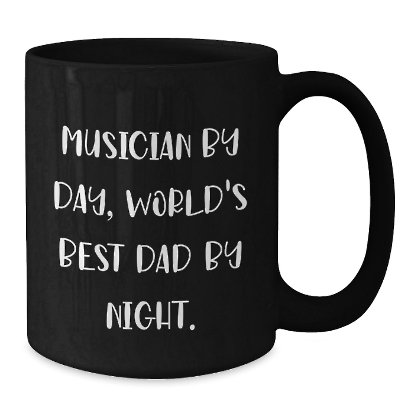 Funny Musician Gifts from Dad to Musician Son Christmas Unique Mugs Black Coffee Mug For Musician By Day World's Best Dad By Night - Additional