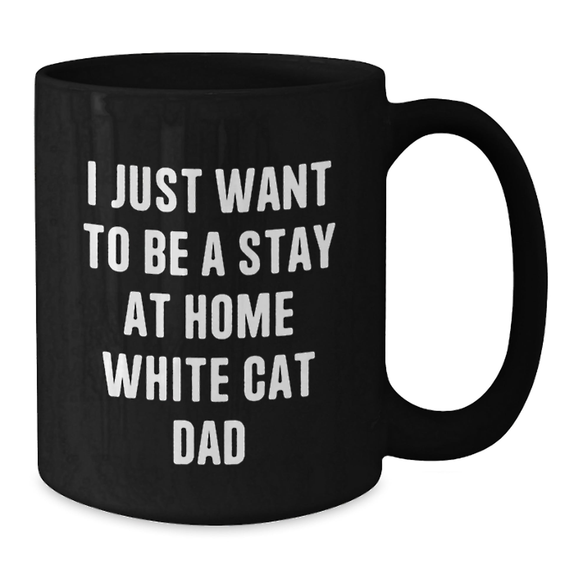 Funny White Cat Gifts from Dad to Son White Cat Dad Black Coffee Mug, Christmas Unique Gifts - Additional