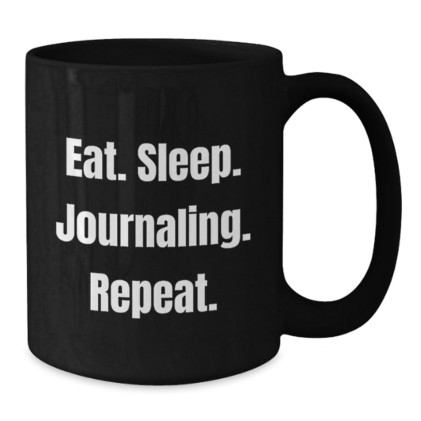 Funny Journaling Gifts from Friends for Birthday, 'Eat. Sleep. Journaling. Repeat.' Black Coffee Mug, Unique Birthday Unique Gifts for Men or Women - Additional