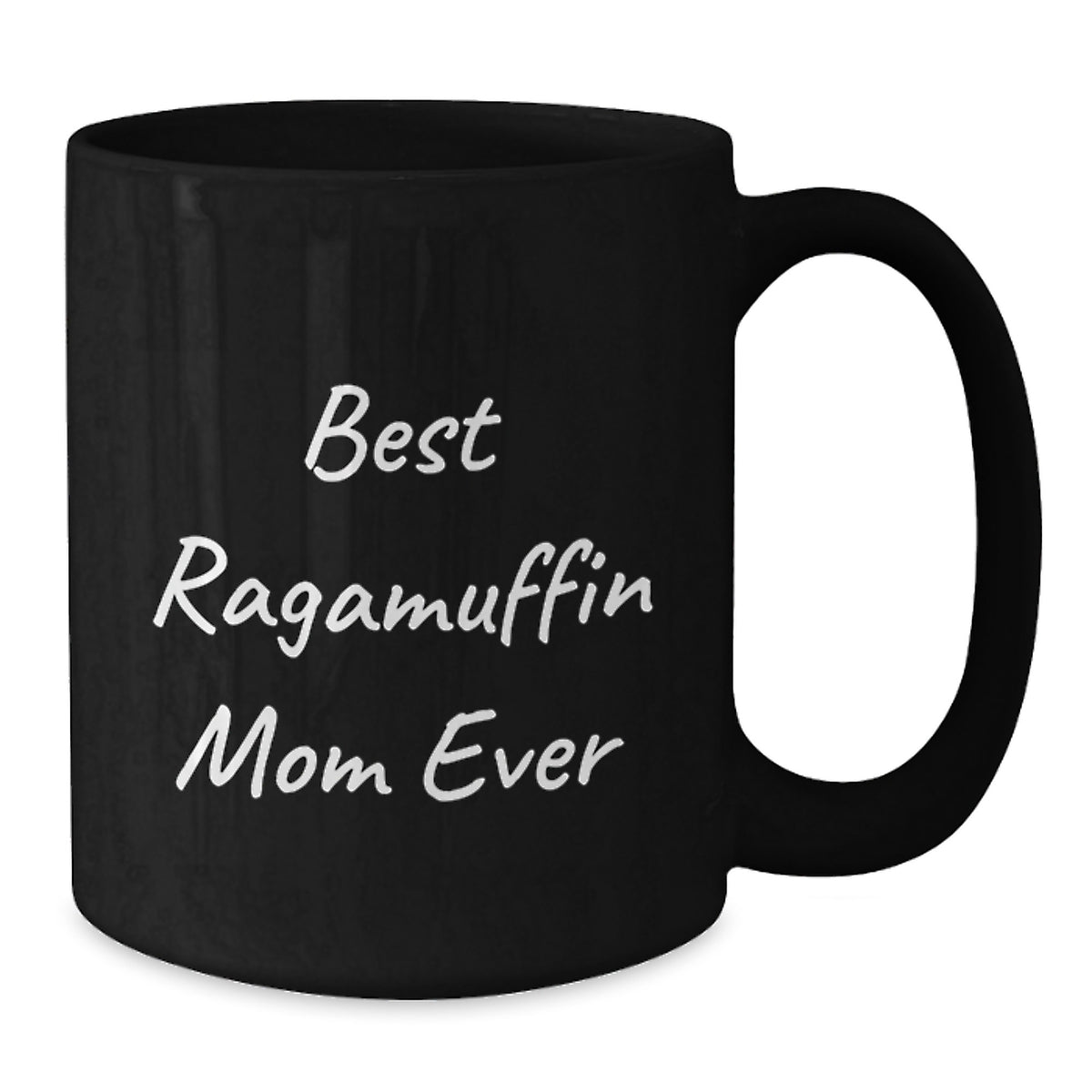 Funny Ragamuffin Cat Mom Gifts from Women to Birthday Friends - Black Coffee Mug with Best Ragamuffin Mom Ever Quote - Additional