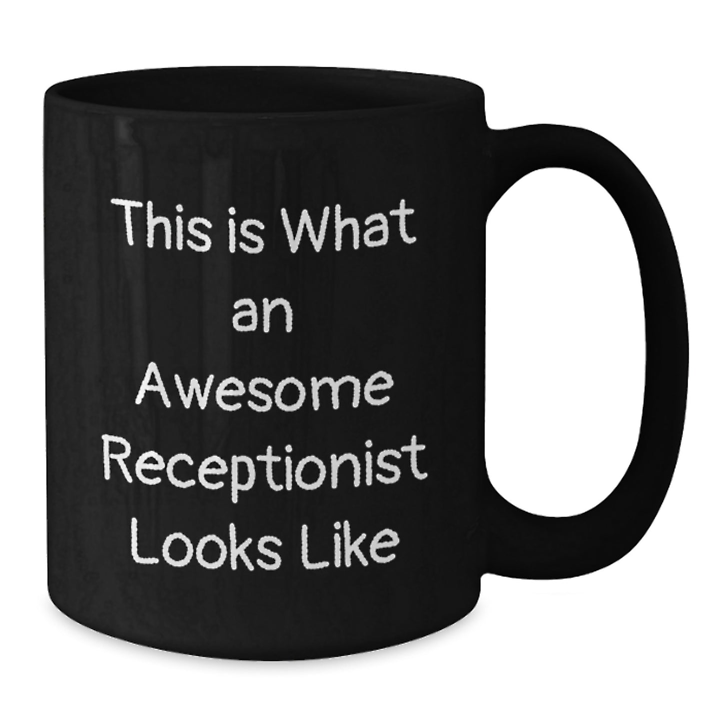 Funny Receptionist Gifts from Friends - 'This Is What An Awesome Receptionist Looks Like' Quote on Black Coffee Mug for Birthday - Additional