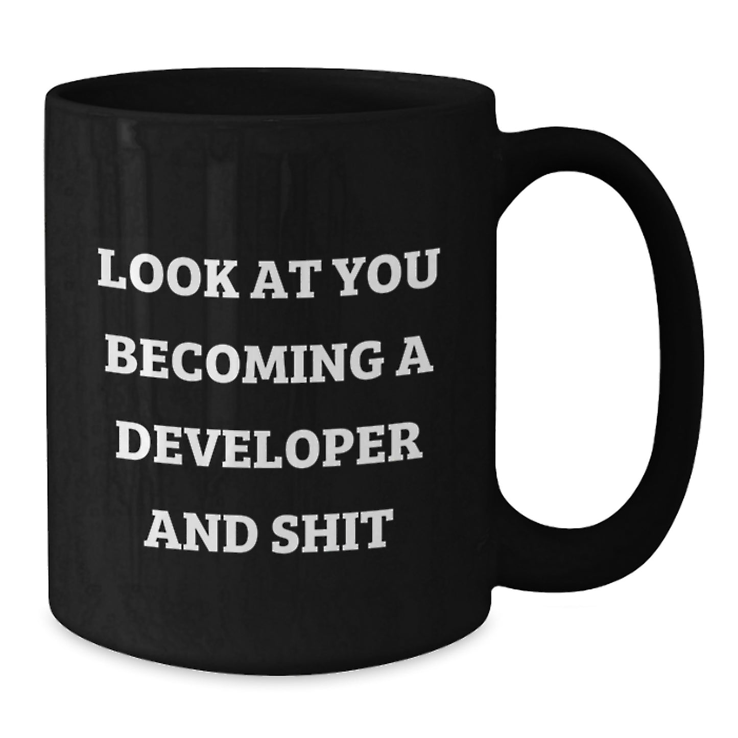 Developer Gifts from Friends, Inspirational Black Coffee Mug for Developer Men, Unique Graduation Unique Gifts - Additional