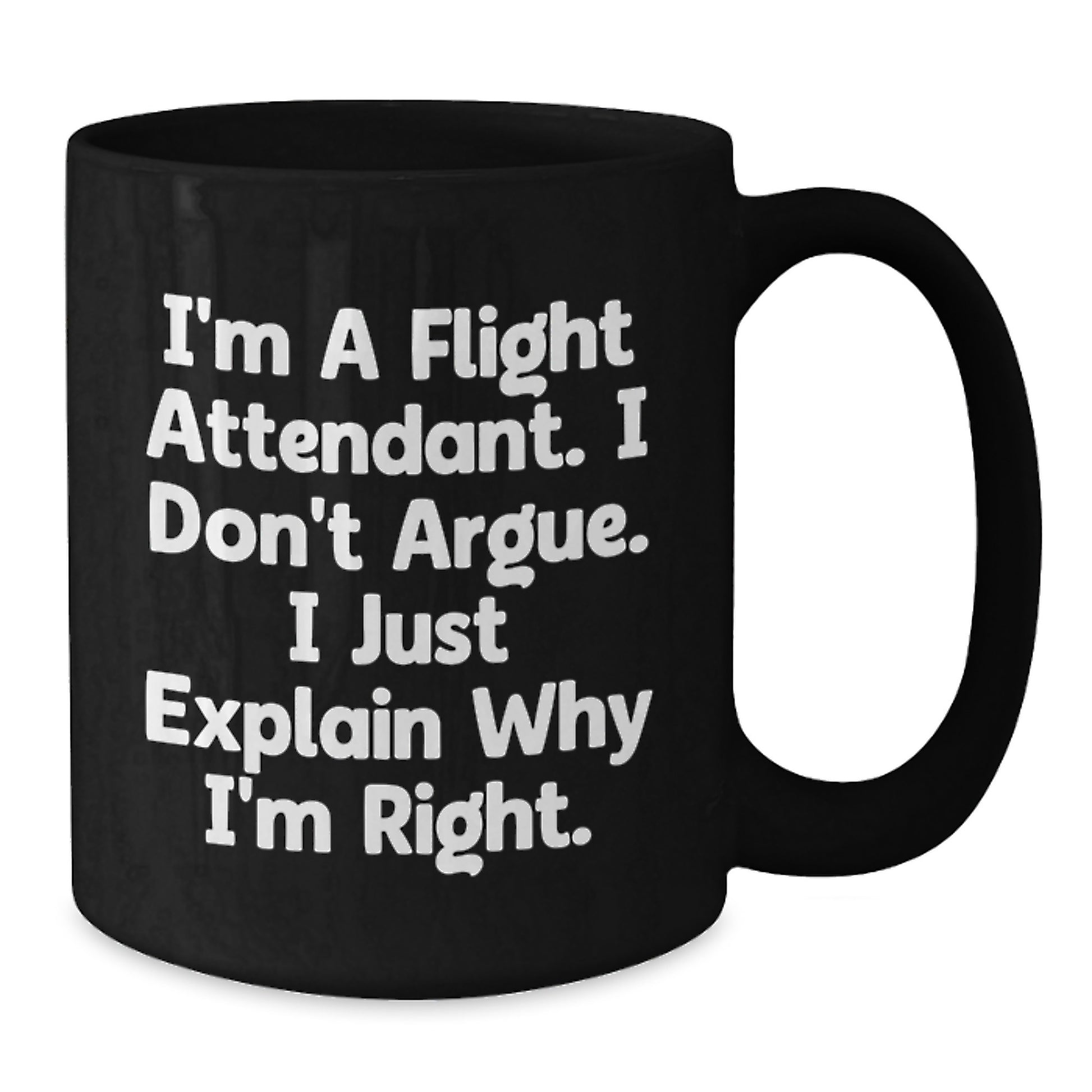 Funny Flight Attendant Gifts from Men to Wife on Mother's Day Funny Black Coffee Mug - Additional